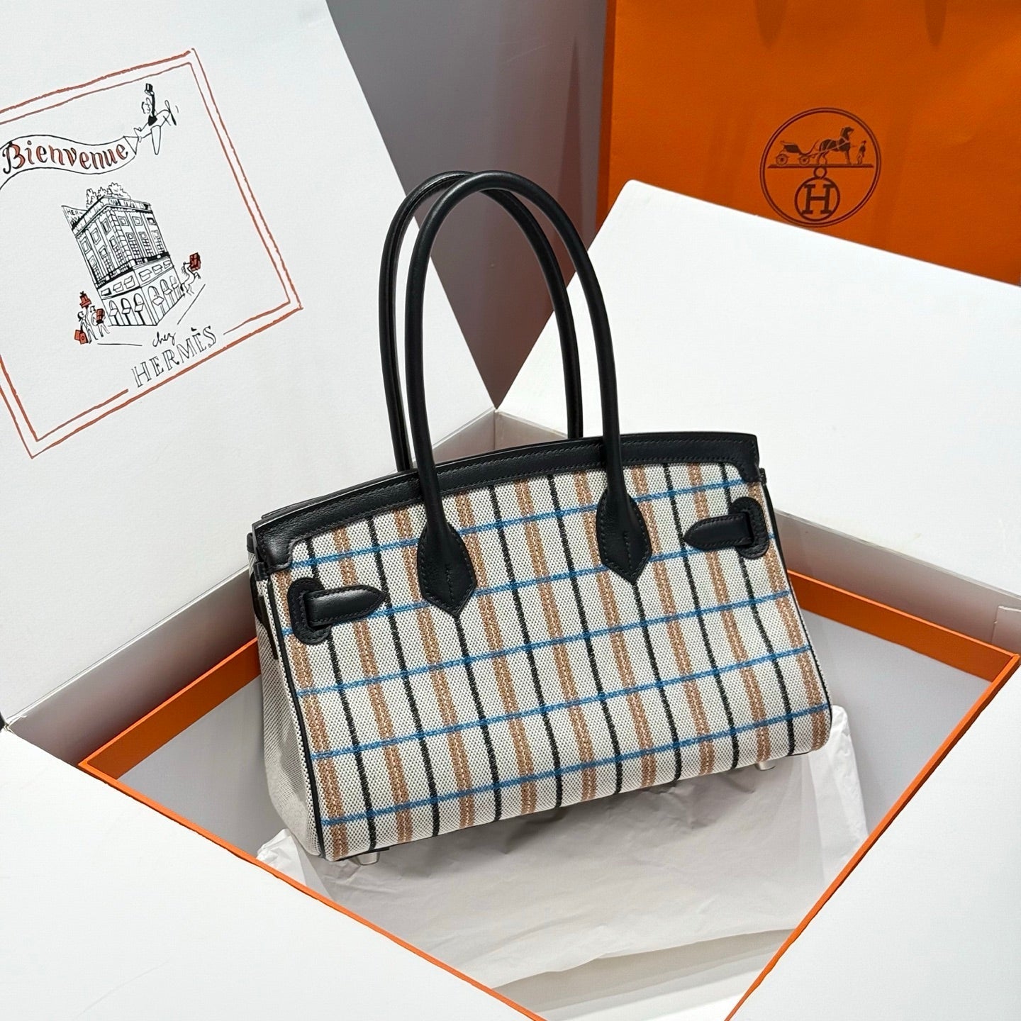 HM Shoulder Birkin 29cm Black Swift Cowhide Toile H Shw 249917