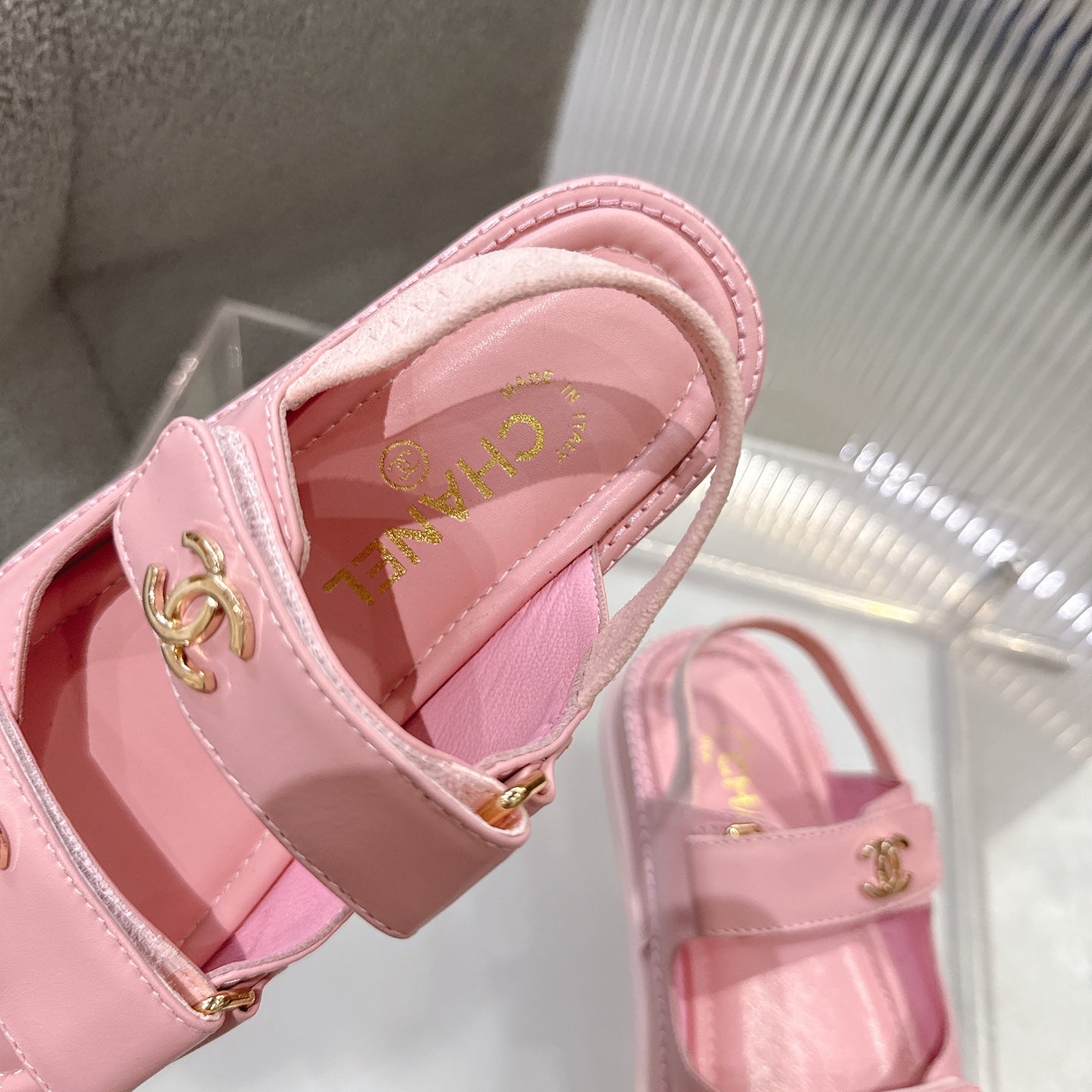 CC SS26 Dad Sandal Light Pink Lambskin 678943