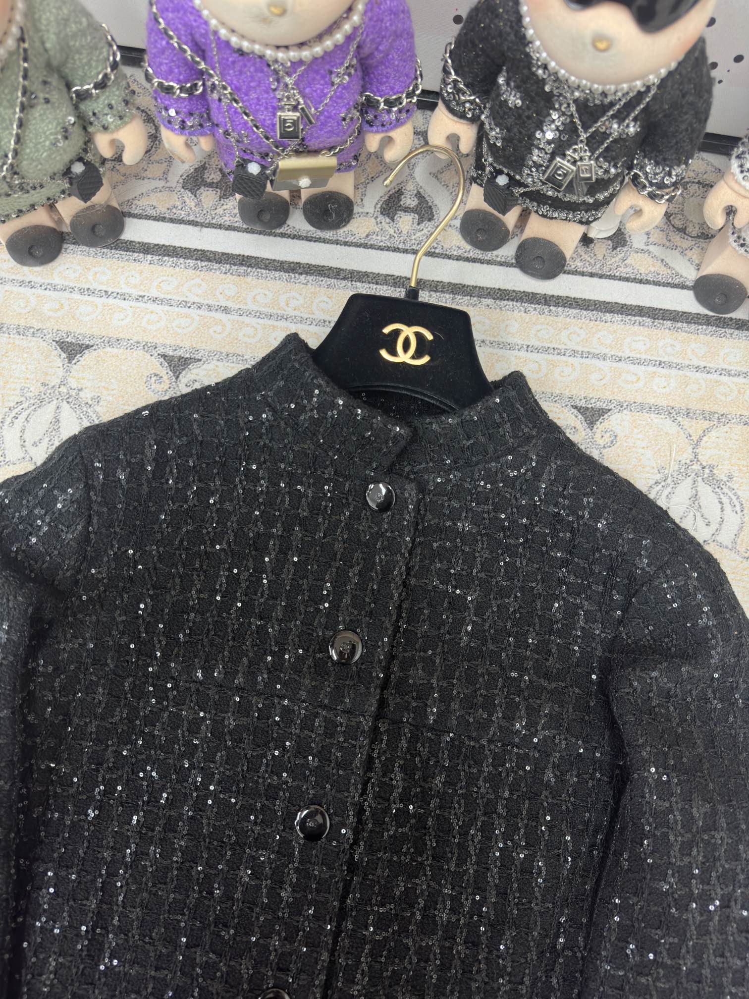 CC 25 Tweed Jacket Black Dark Wool Polyamide 251947