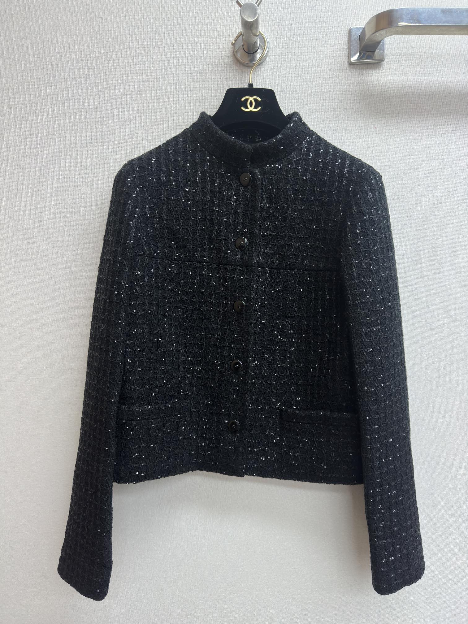 CC 25 Tweed Jacket Black Dark Wool Polyamide 251947