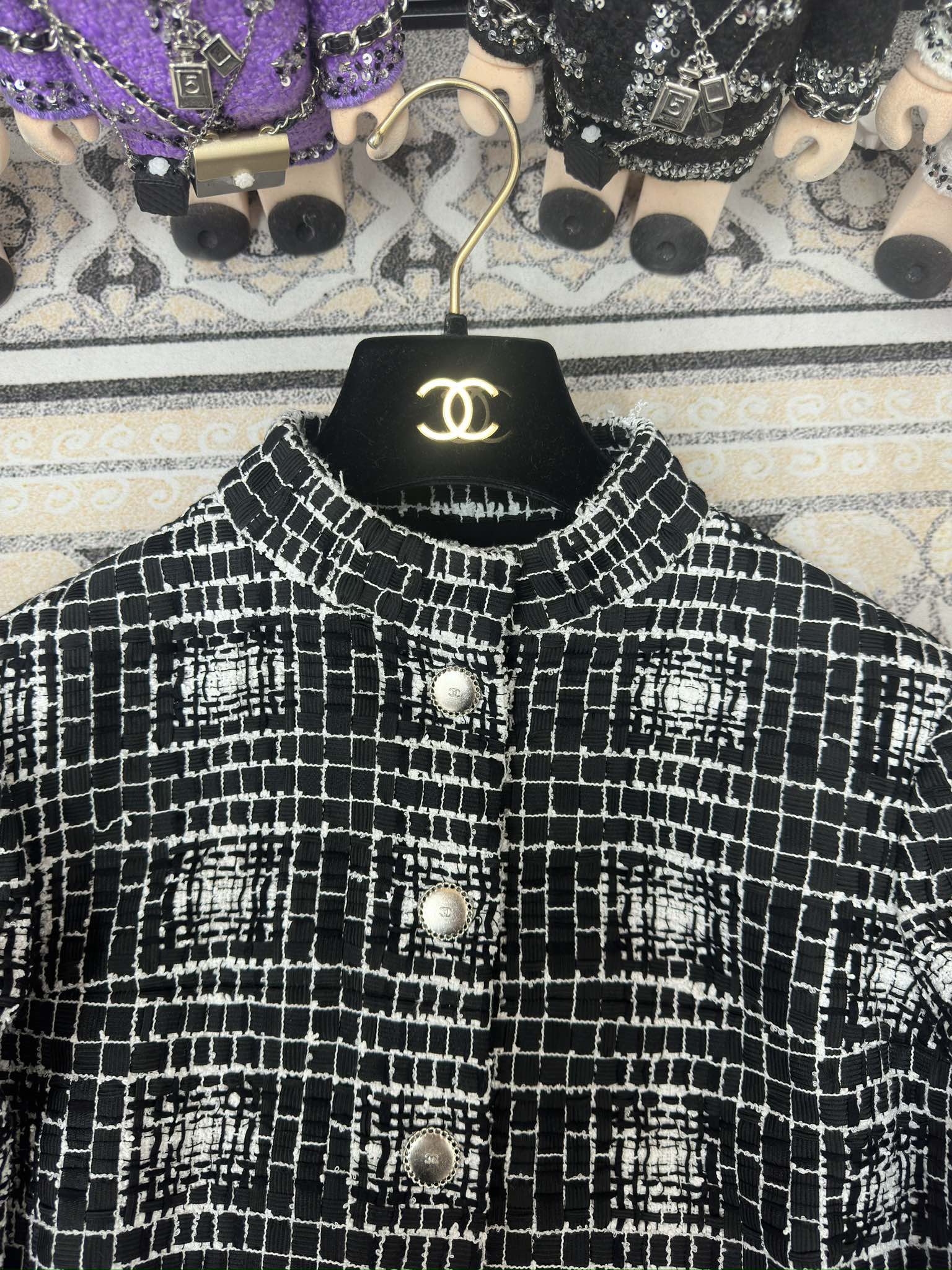 CC 25 Tweed Jacket Black Polyamide Cotton 251893