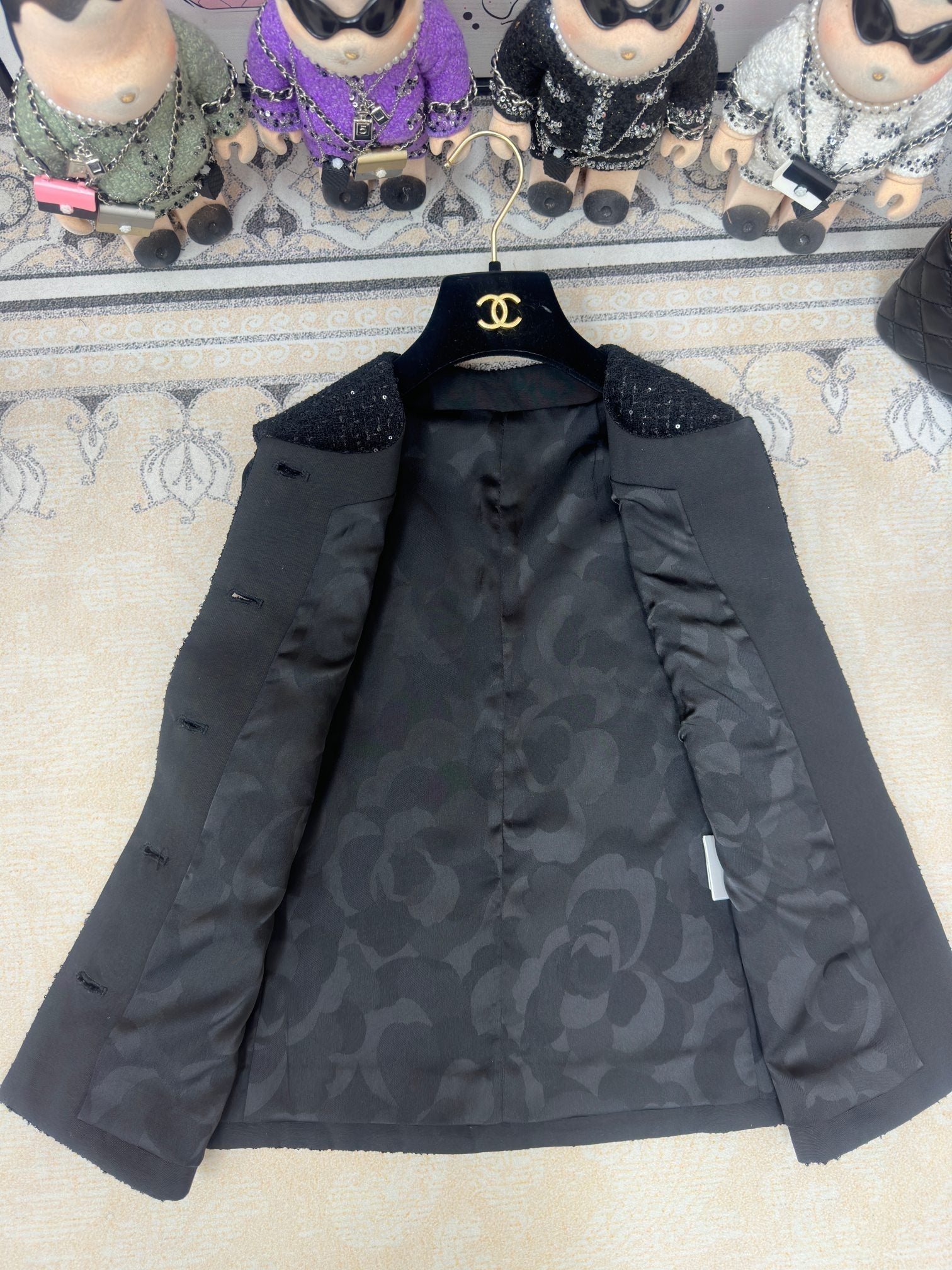 CC Tweed Vest Black Wool Polyamide 251933