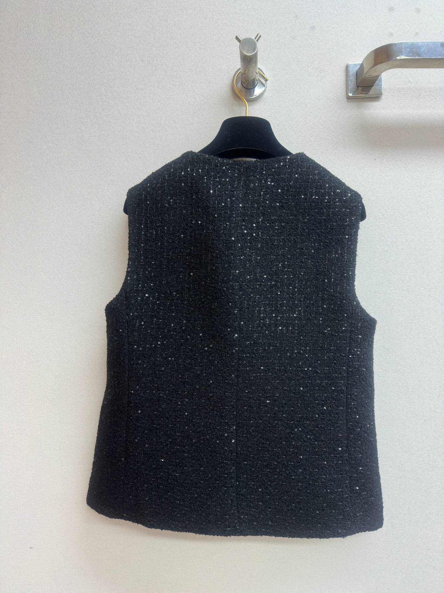 CC Tweed Vest Black Wool Polyamide 251933