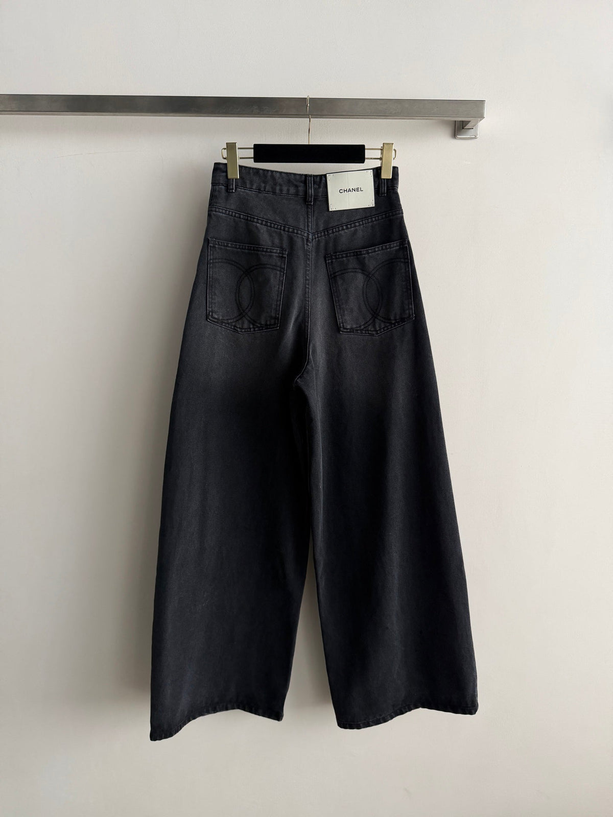 Chanel 26s High-Waist Wide-Leg Pants 1432