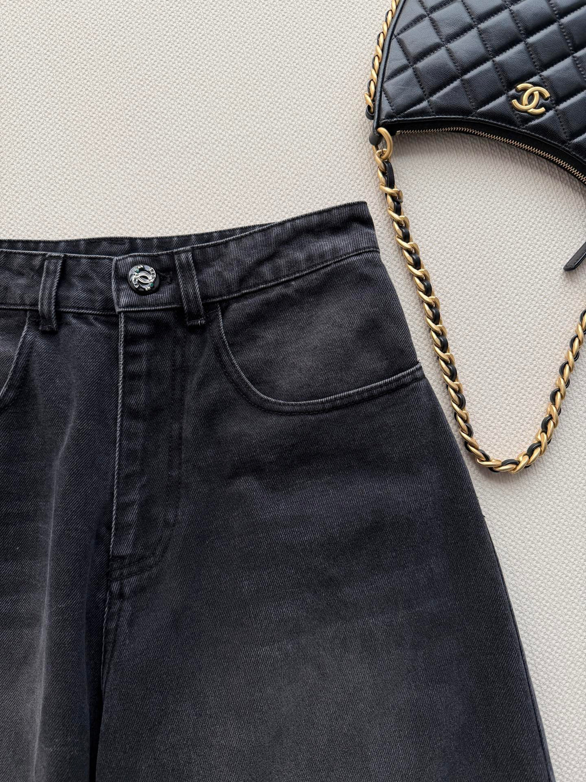Chanel 26s High-Waist Wide-Leg Pants 1432