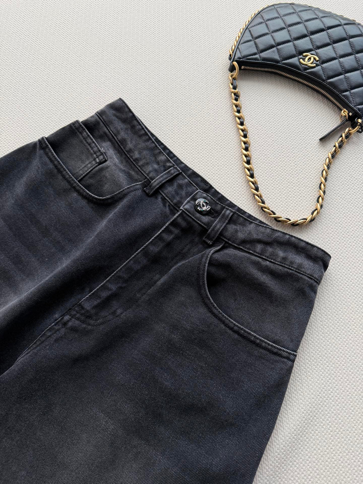 Chanel 26s High-Waist Wide-Leg Pants 1432