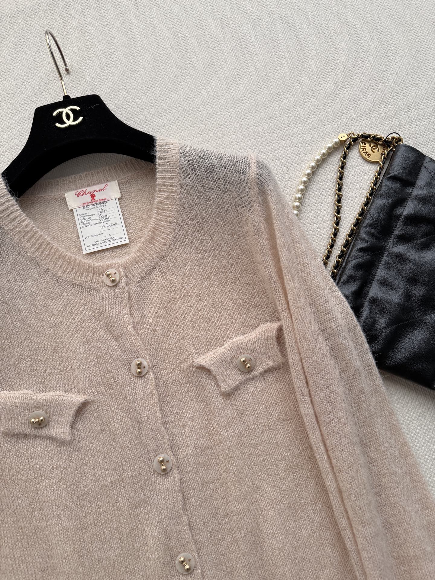 CC 26s Knit Cardigan Nude Pink Wool 417876