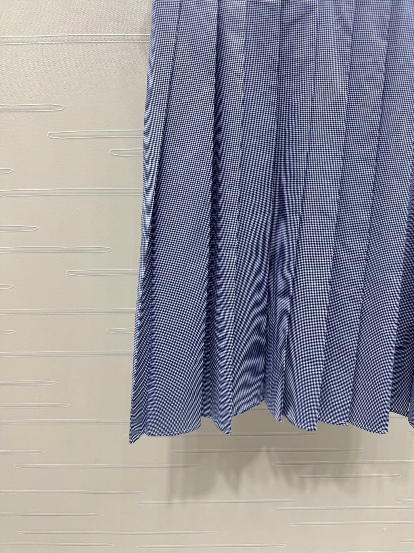 Miu Gingham Check Shirt Dress Blue Cotton 392629