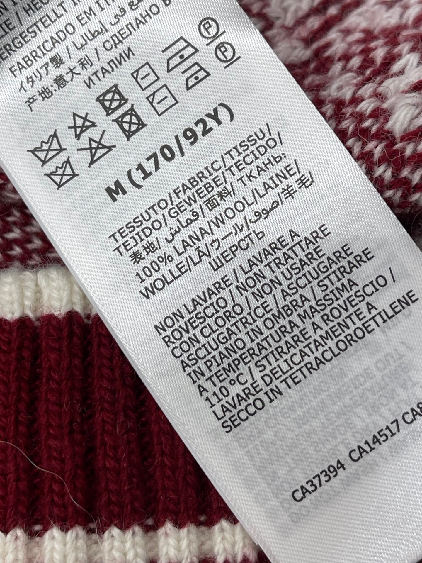 GG Crew Neck Jacquard Knit Cardigan Red Wool 415664