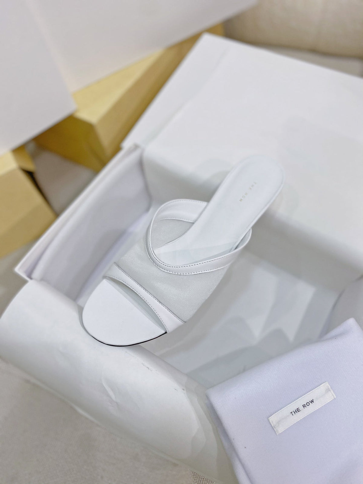 The Row 26s Mules White Mesh Leather 156120