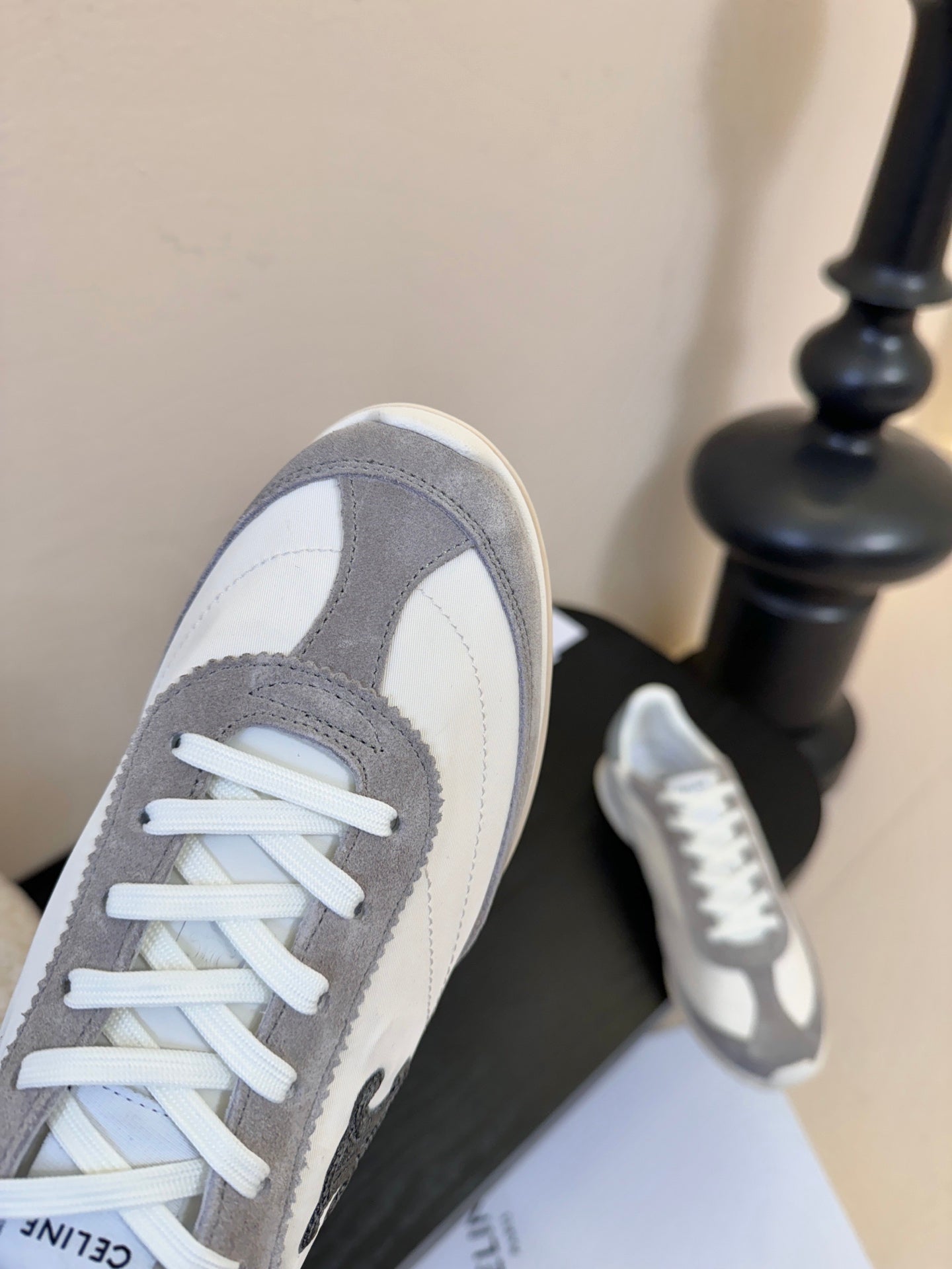 Celine Racer Low Top Sneaker Grey Suede Calfskin 606410