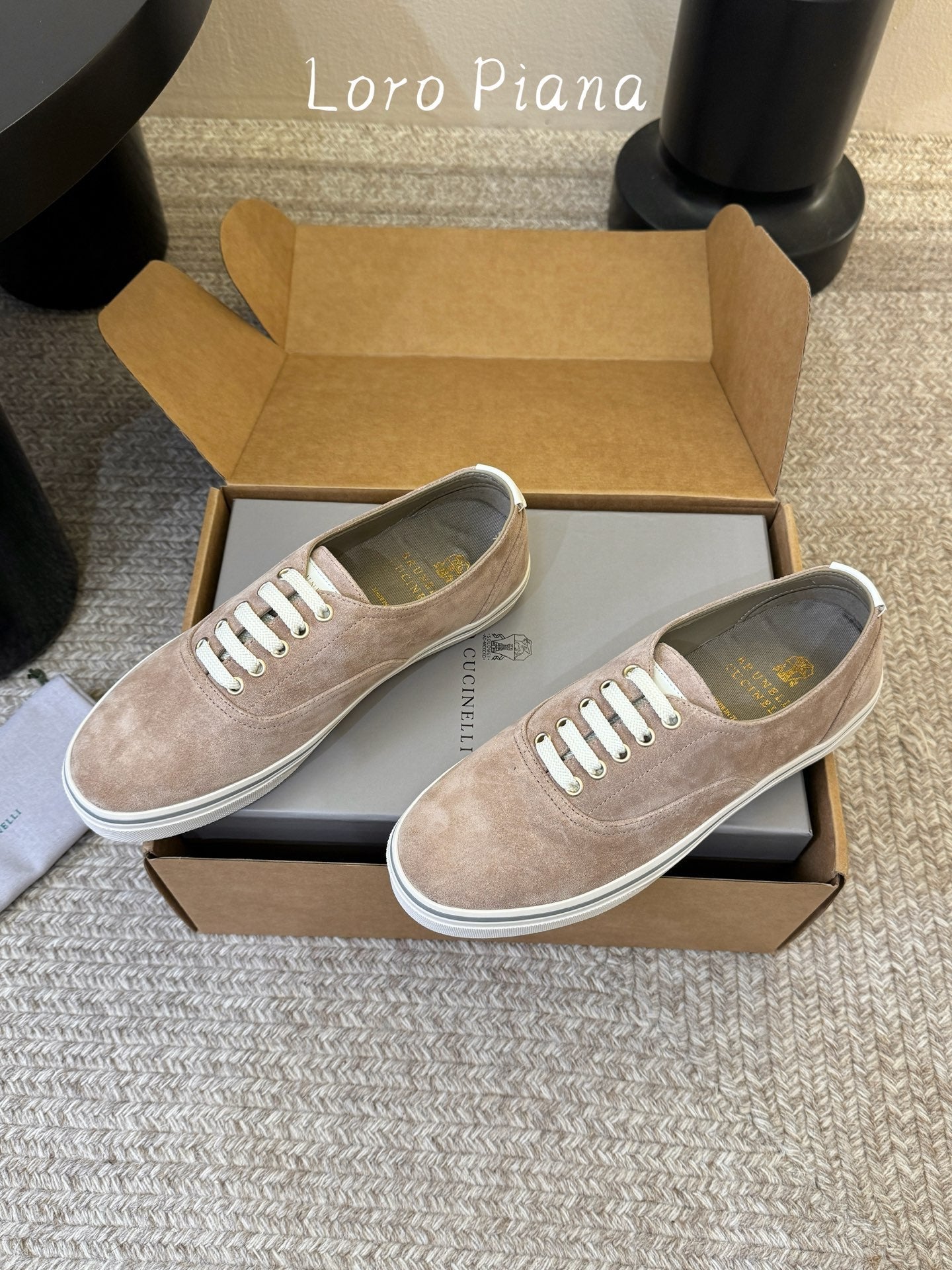 Brunello 26s Lace-Up Sneakers Light Brown Suede