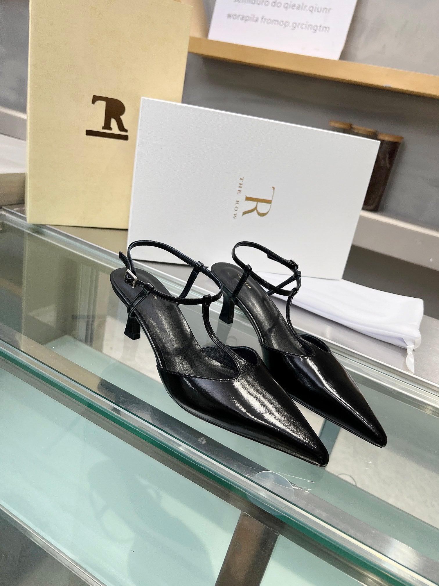 The Row 26s Pointed-Toe Slingbacks Black Lambskin 997834