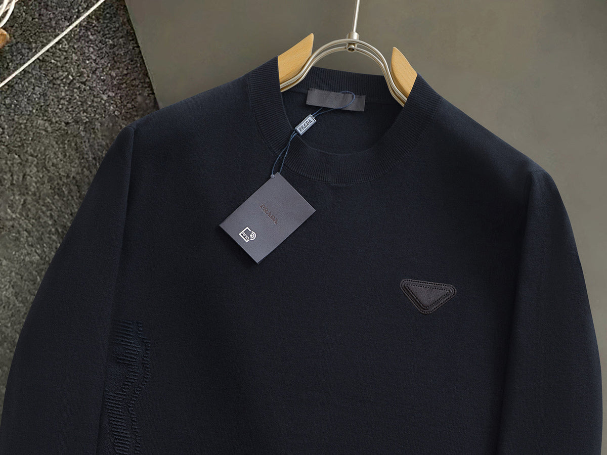 Prada 26s Men Triangle Logo Crewneck Sweater Knitwear 434243