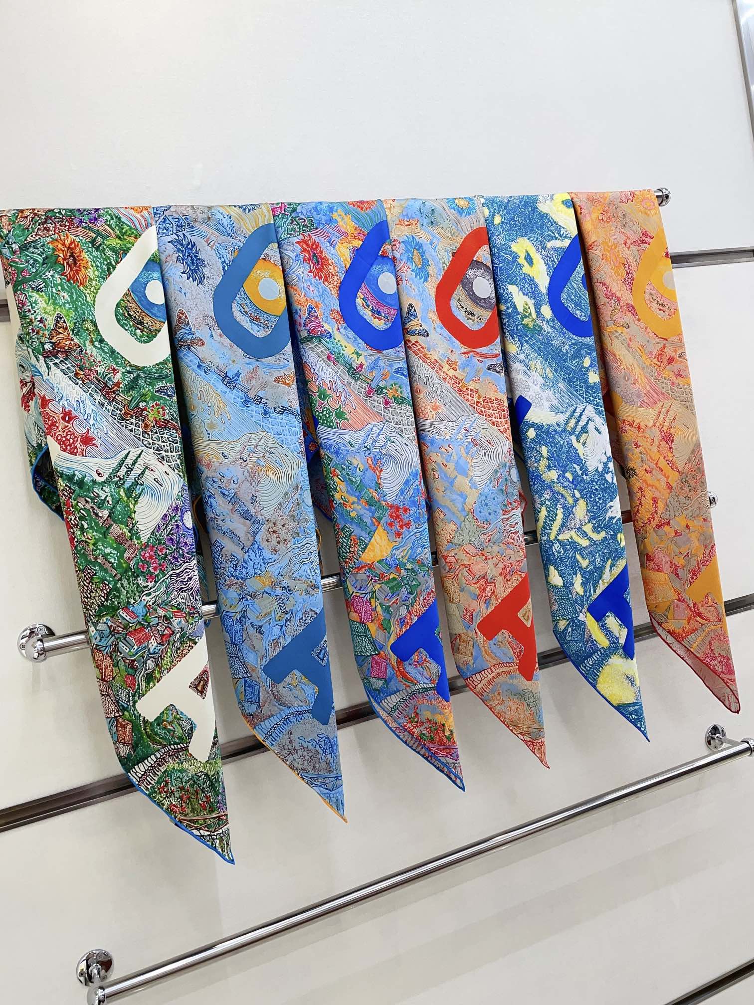 Eleftheria Scarf 90 CM In Colorful Silk Twill 193831
