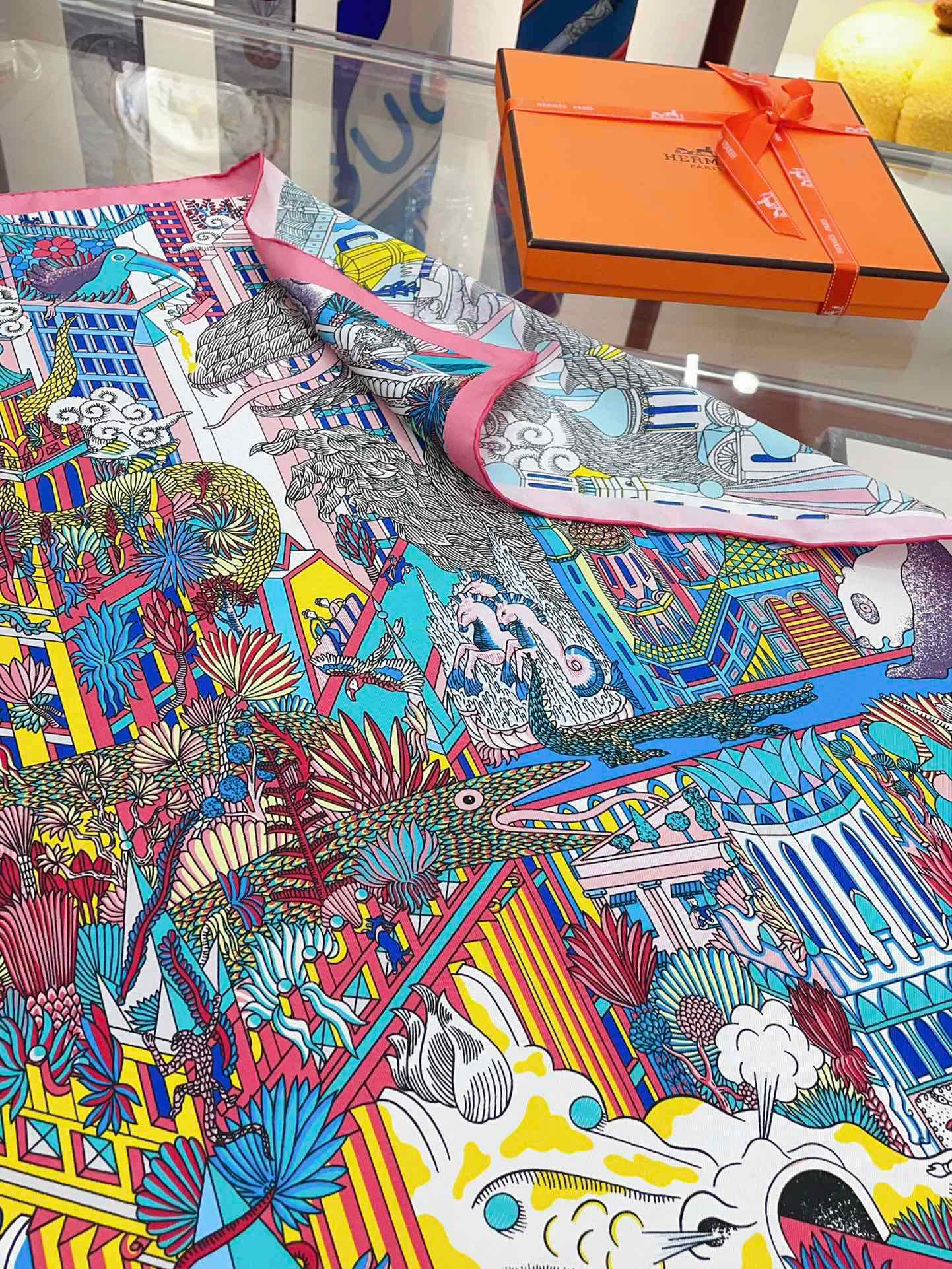 Animapolis Scarf 90 CM In Colorful Silk Twill 220185