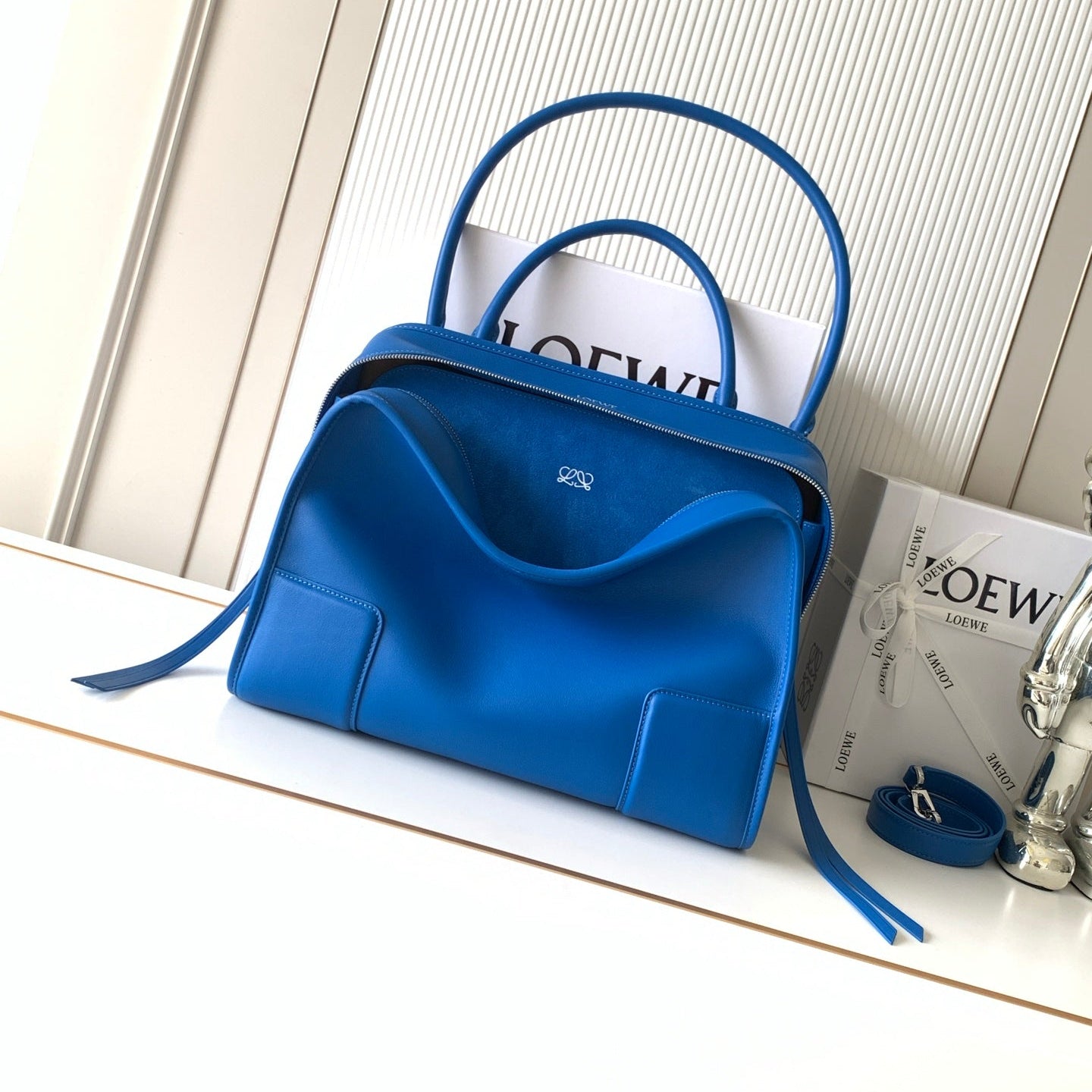 Loewe 2026 Amazona 180 Bag 24cm Blue Soft Calfskin
