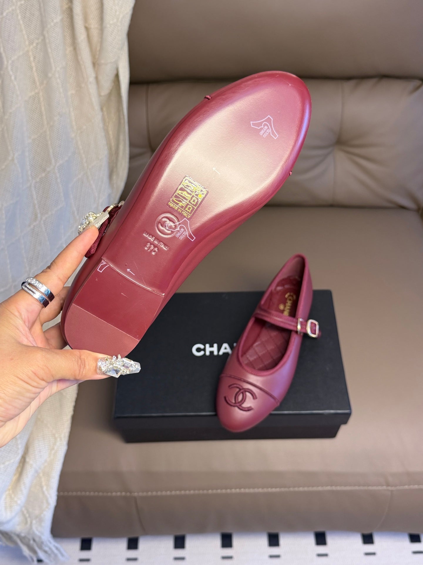 CC 26s Flat Mary Jane Red Sheepskin Sheepskin
