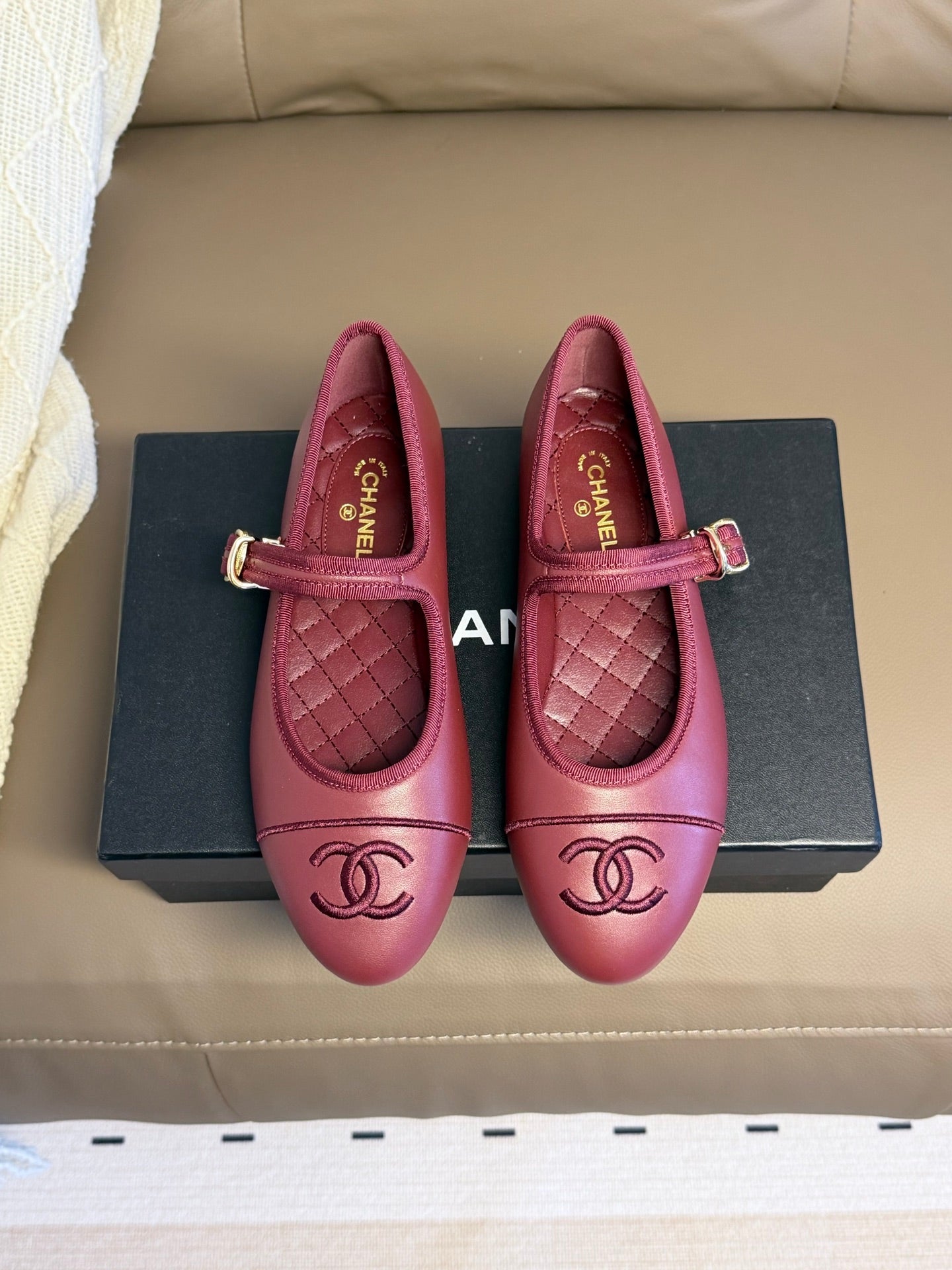 CC 26s Flat Mary Jane Red Sheepskin Sheepskin