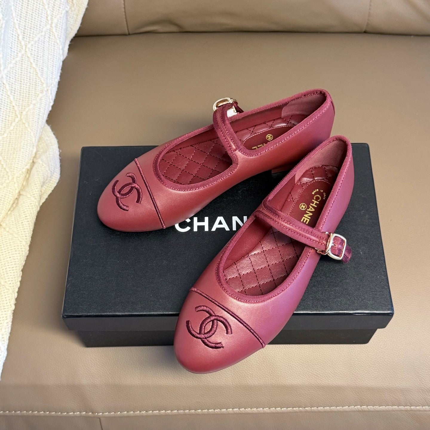 CC 26s Flat Mary Jane Red Sheepskin Sheepskin