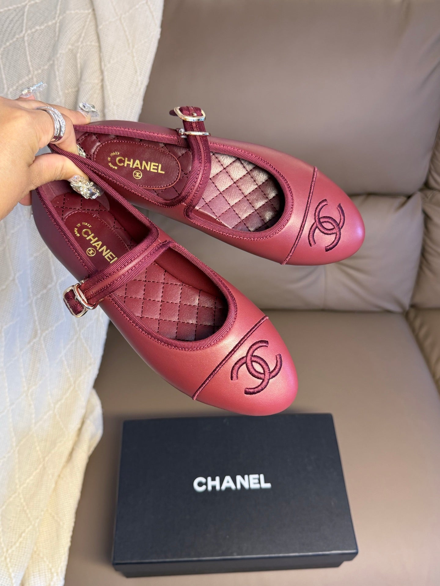CC 26s Flat Mary Jane Red Sheepskin Sheepskin
