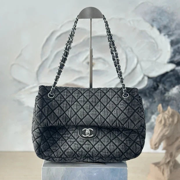 Chanel 2026 Quilted Denimpressions Flap Bag Denim Leather