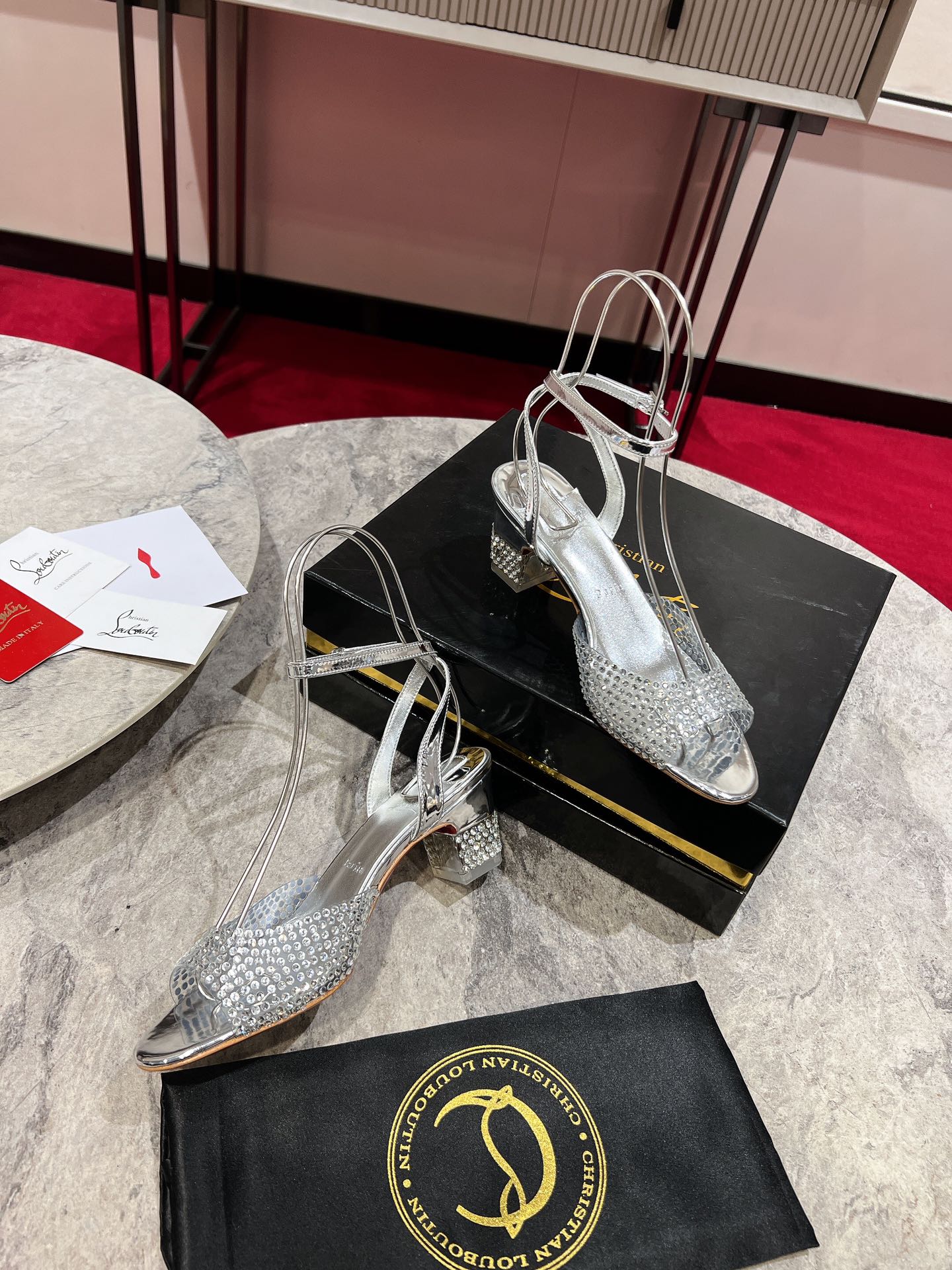 CL Cassandrissima Sandals 5.5cm Sliver Leather 825390