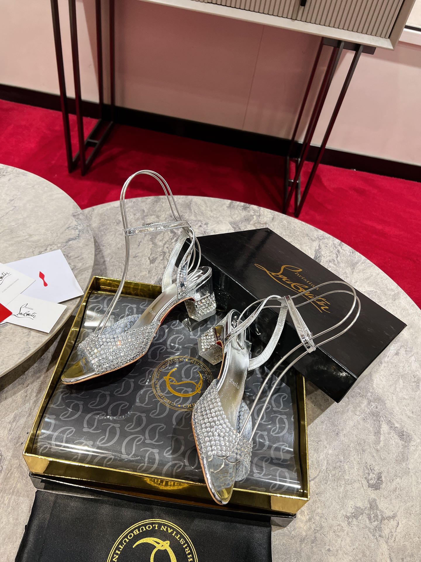 CL Cassandrissima Sandals 5.5cm Sliver Leather 825390