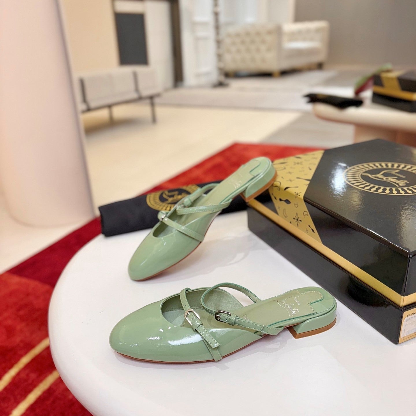CL Jane Nina Mules Green Patent Leather 825193