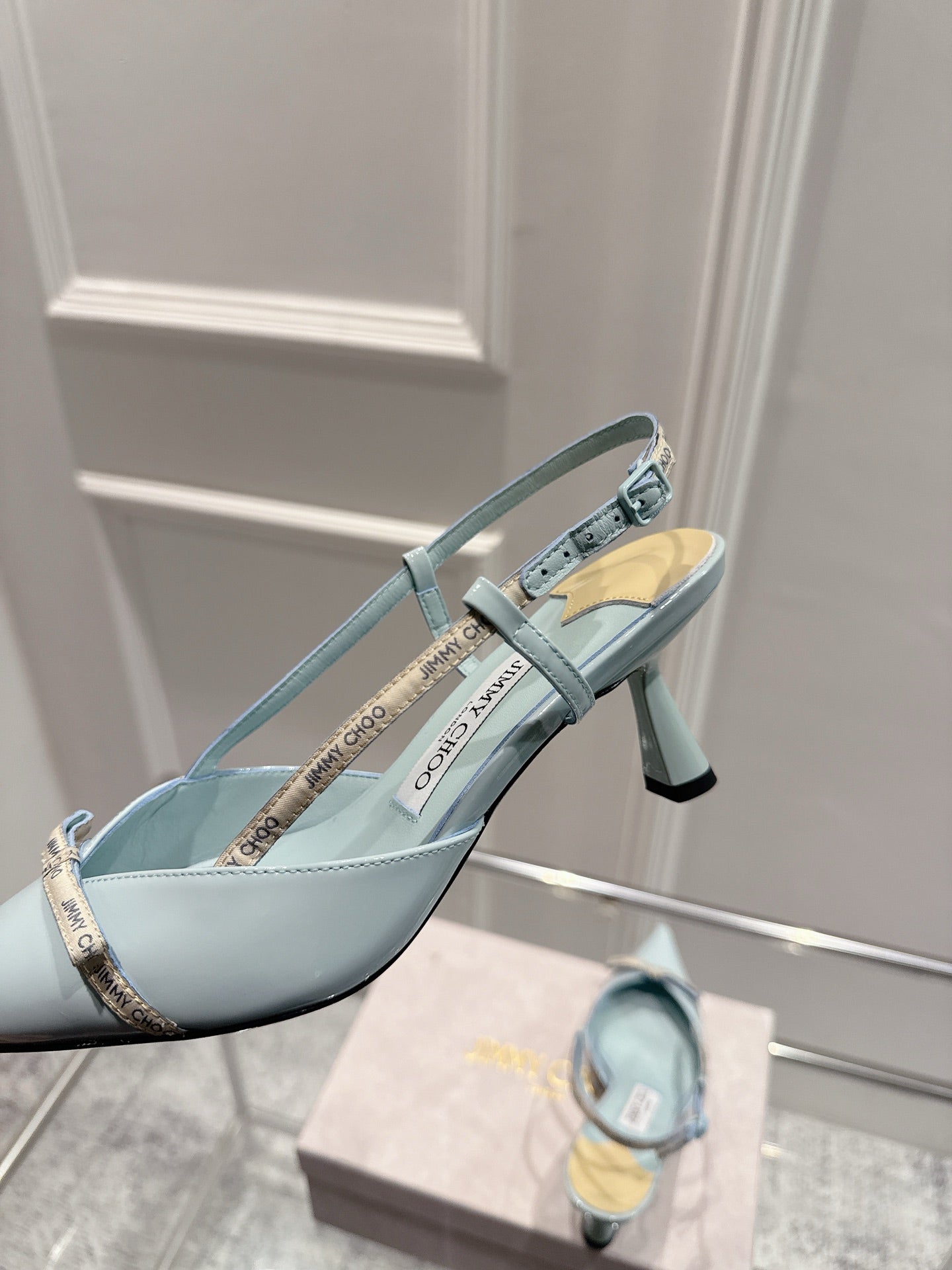 Jimmy Camila Pumps 65mm Light Blue Patent Leather 422445