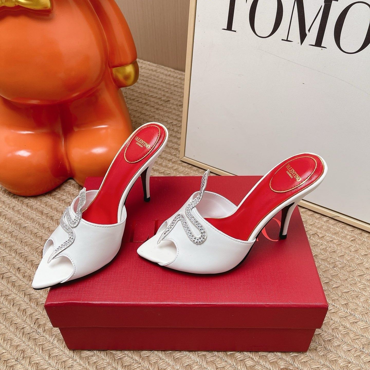 VT 26s Coeur Vipère Sandal 10cm White Leather 855263