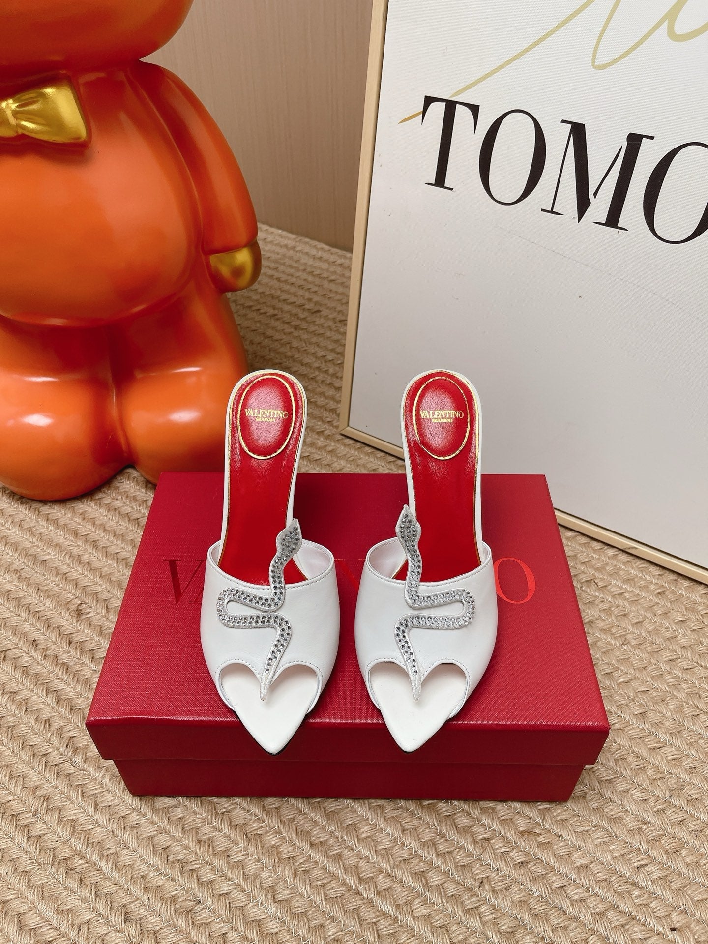 VT 26s Coeur Vipère Sandal 10cm White Leather 855263