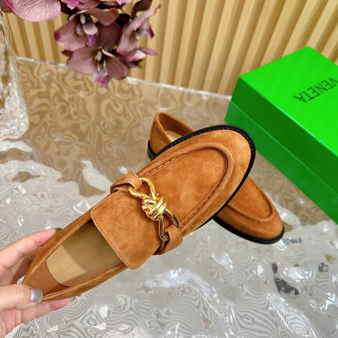 BV Astaire Loafer Gold Suede Ghw 925631