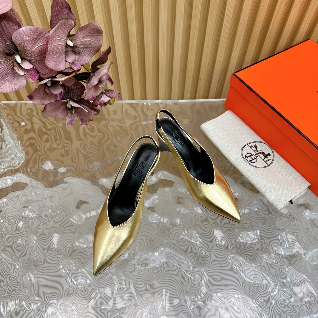 HM Intime 75 Pump Gold Lambskin 957089