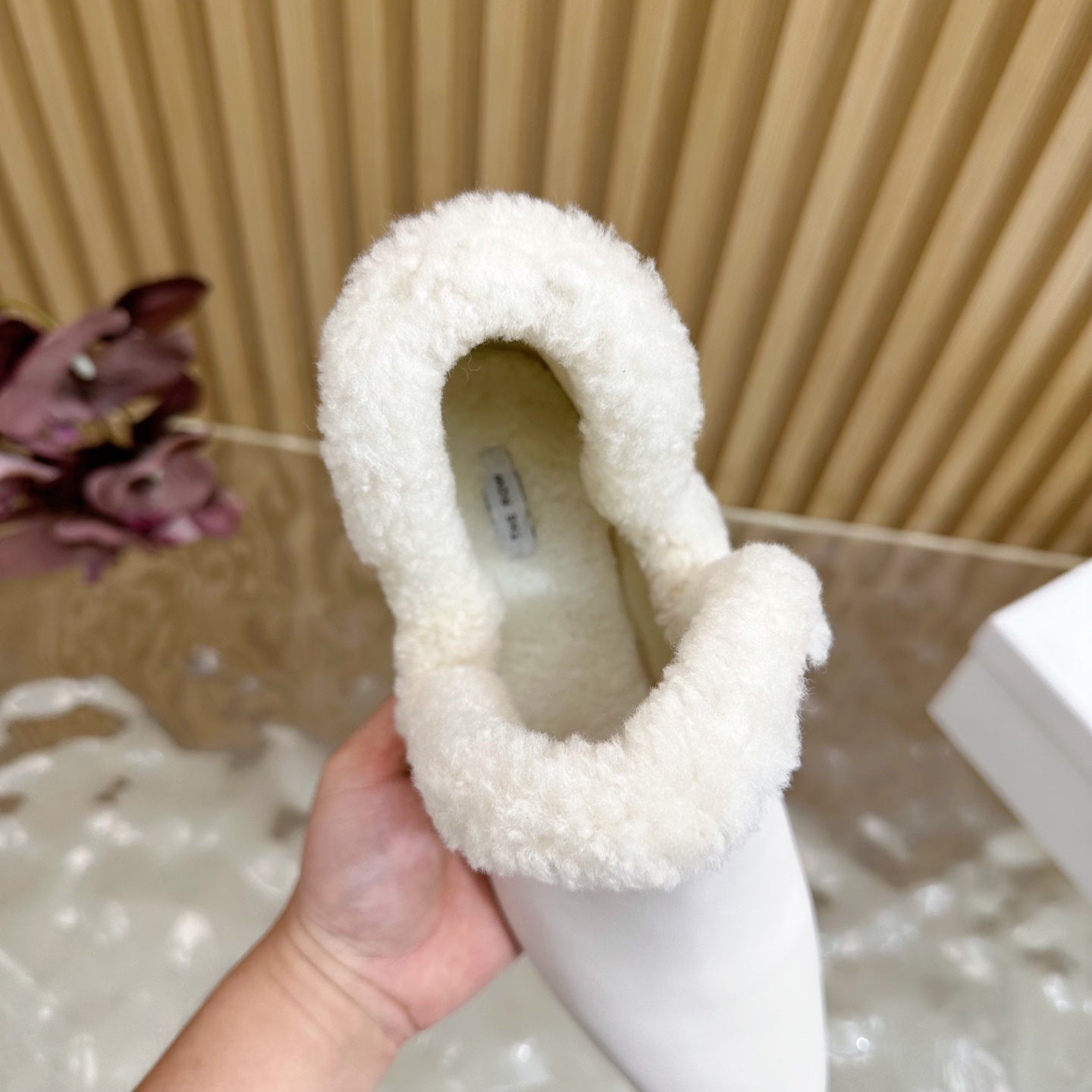 The Row Eros Ankle Boots White Shearling-trimmed Sheepskin 436643