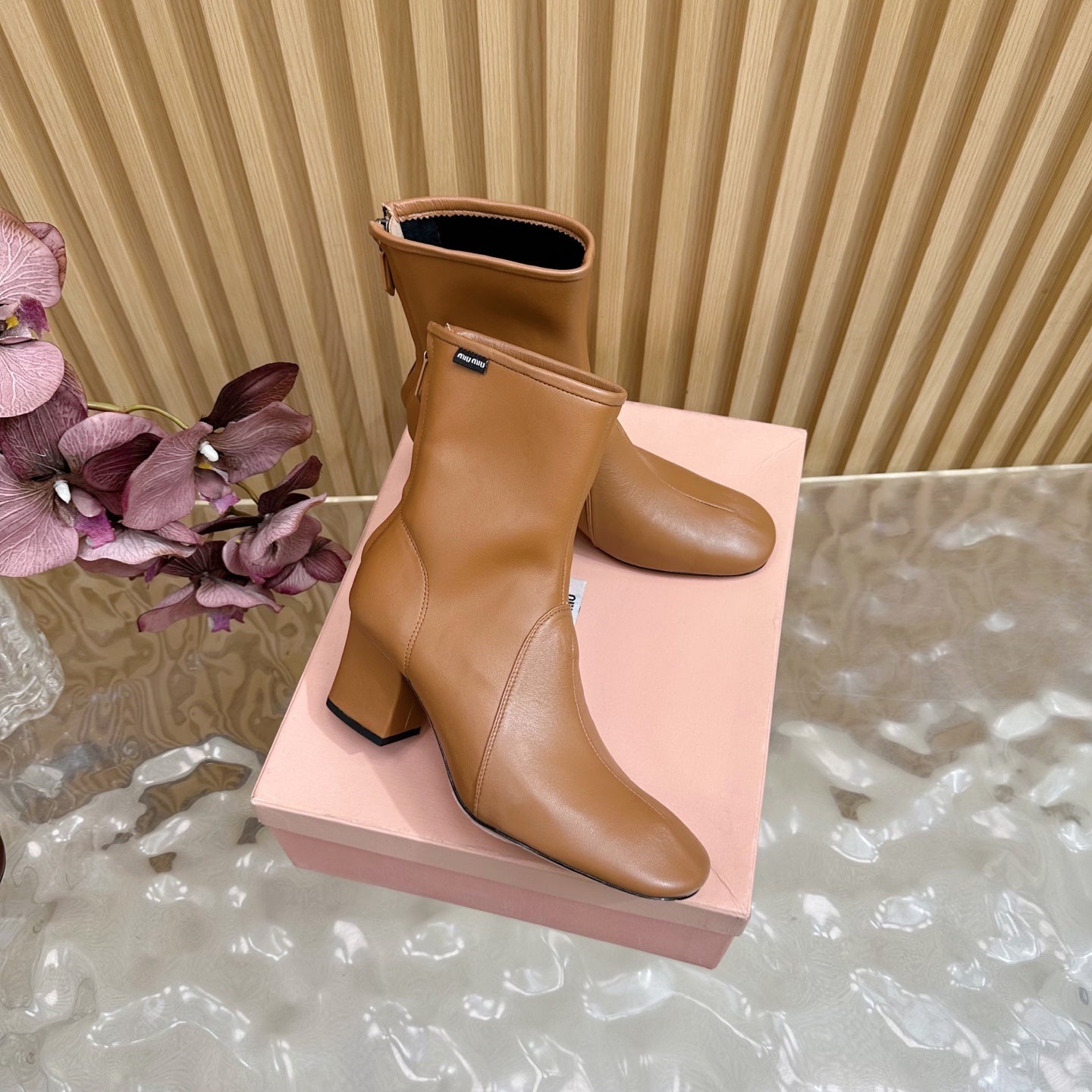 Miu Bootie Camel  Nappa Leather  498179