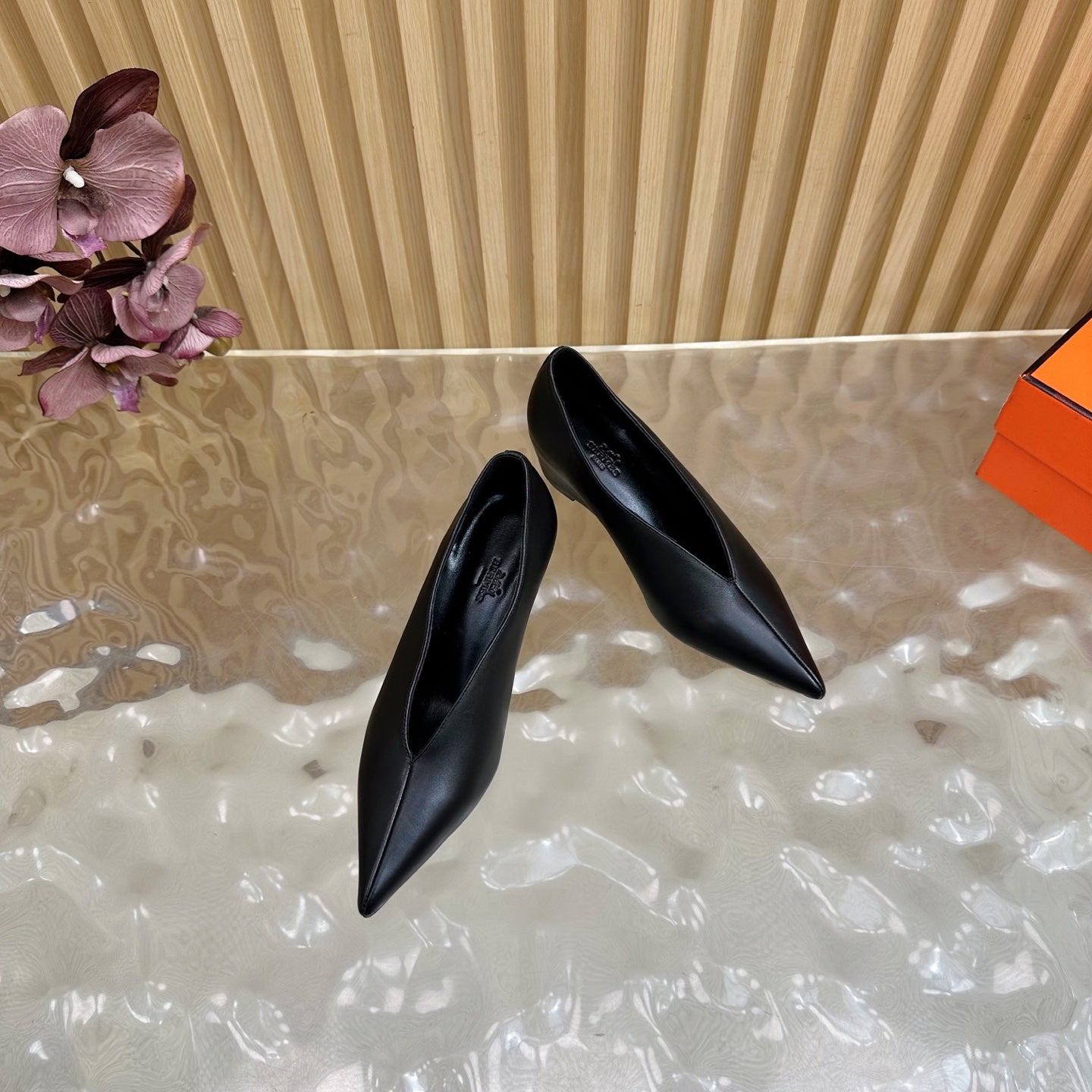 HM Louna 55 Pump 50mm Black Sheepskin 498200