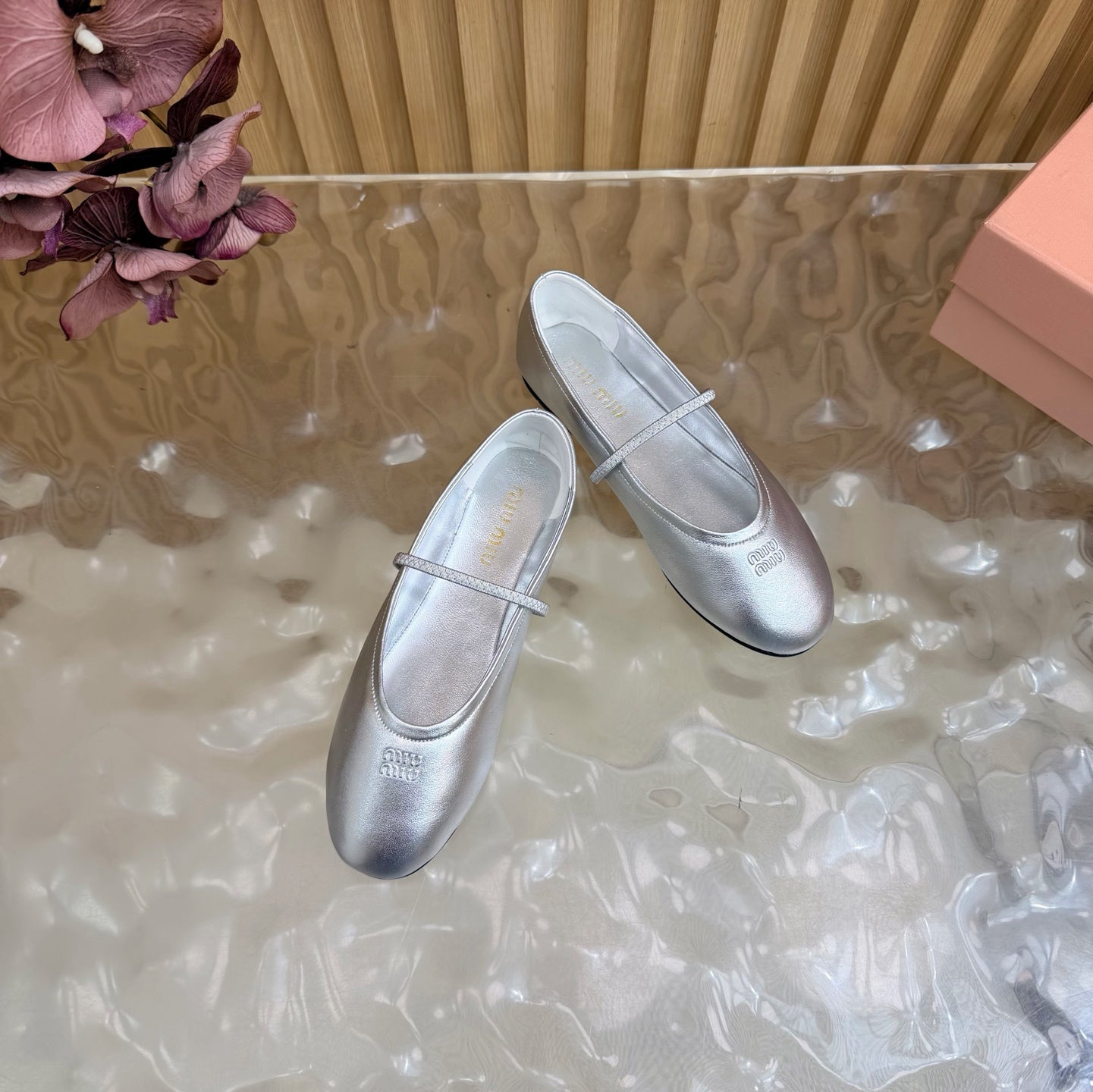 Miu 26s Ballerinas Sliver Lambskin 933416