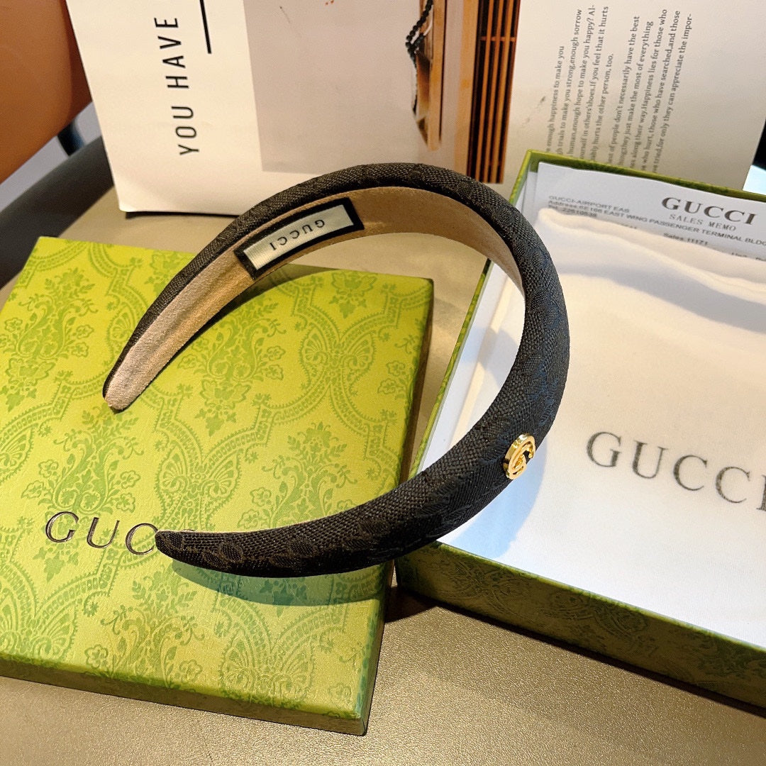 HEADBAND IN BLACK MONOGRAM CANVAS 406055