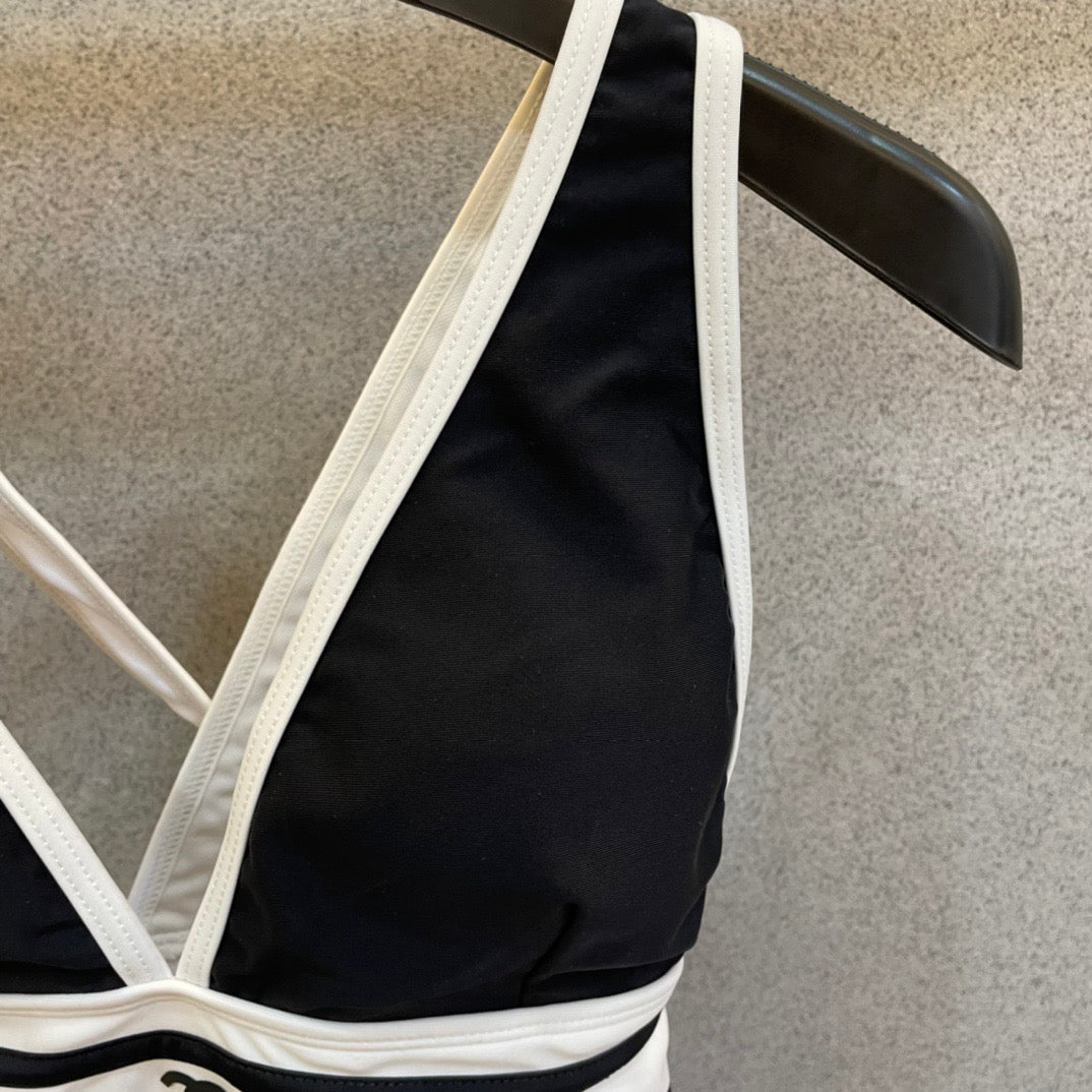 CC One-Piece Bikini Black White 201831