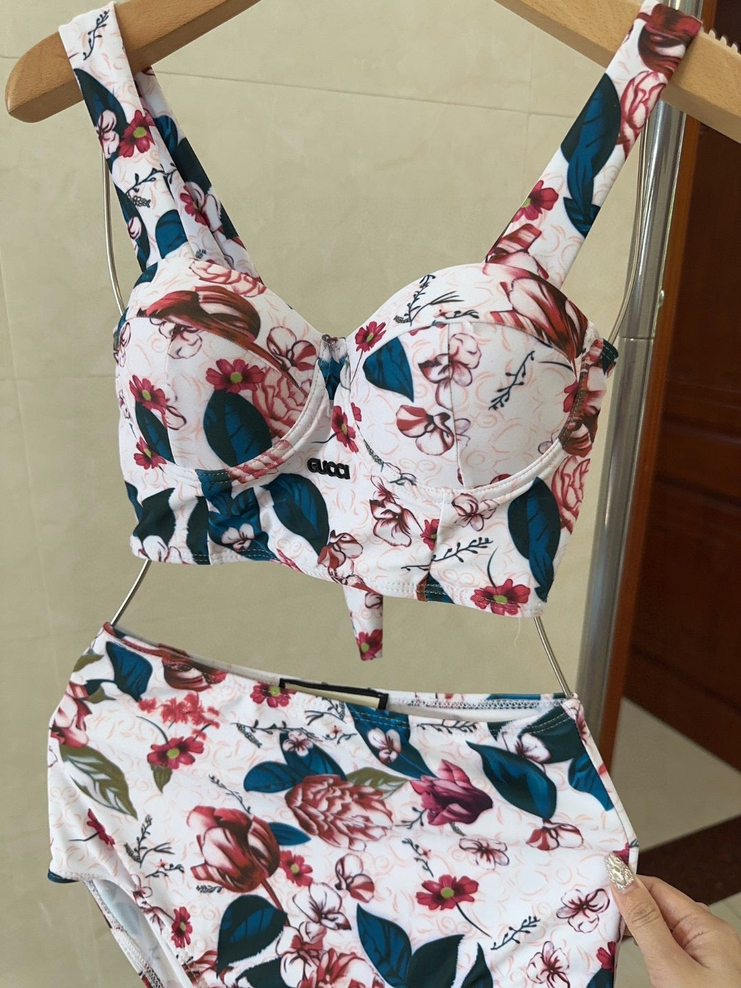Gucci 26s Swimsuit White Colorful Cotton 185811