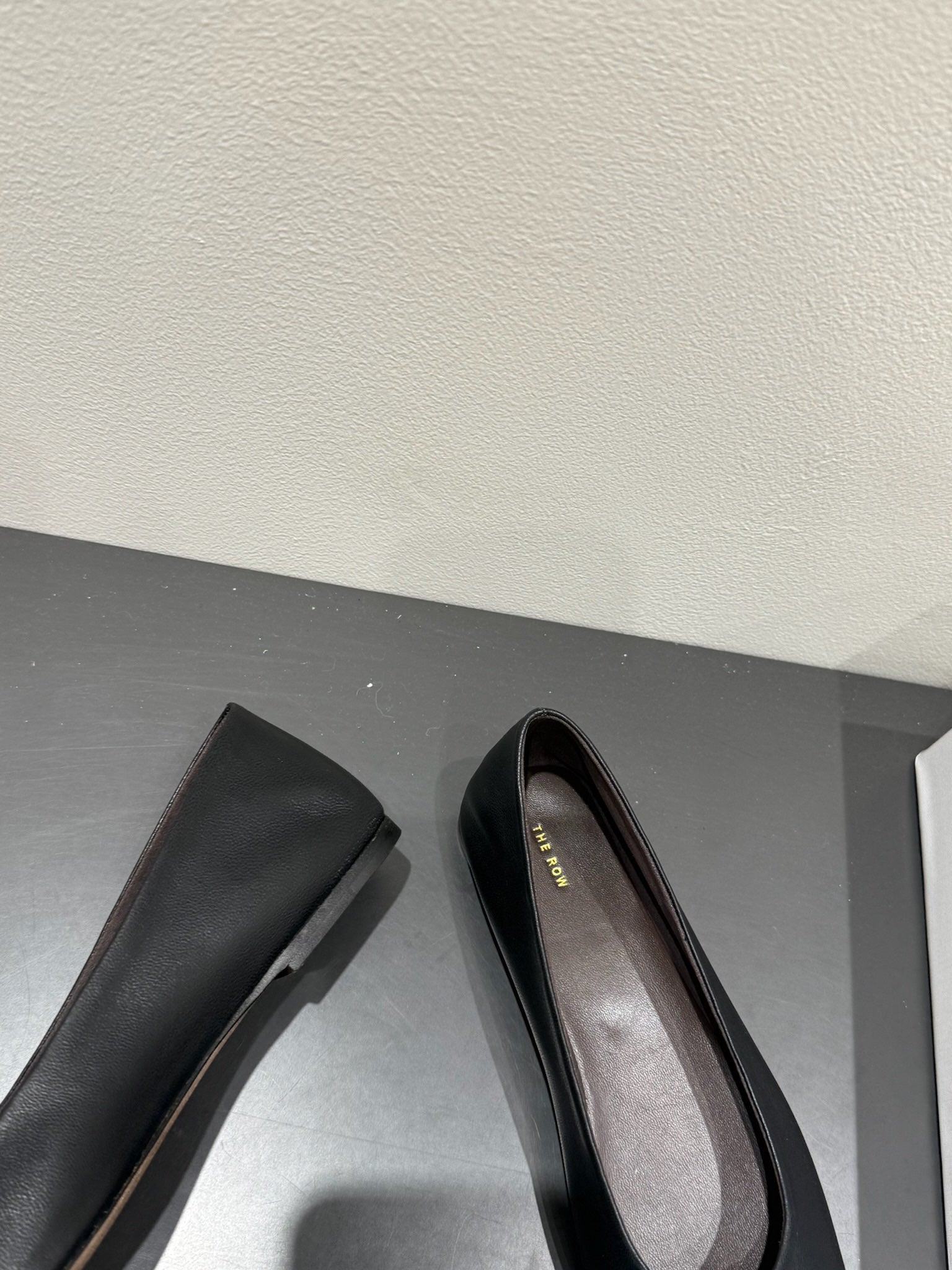 The Row Ballet Flats Black Cowhide 337513