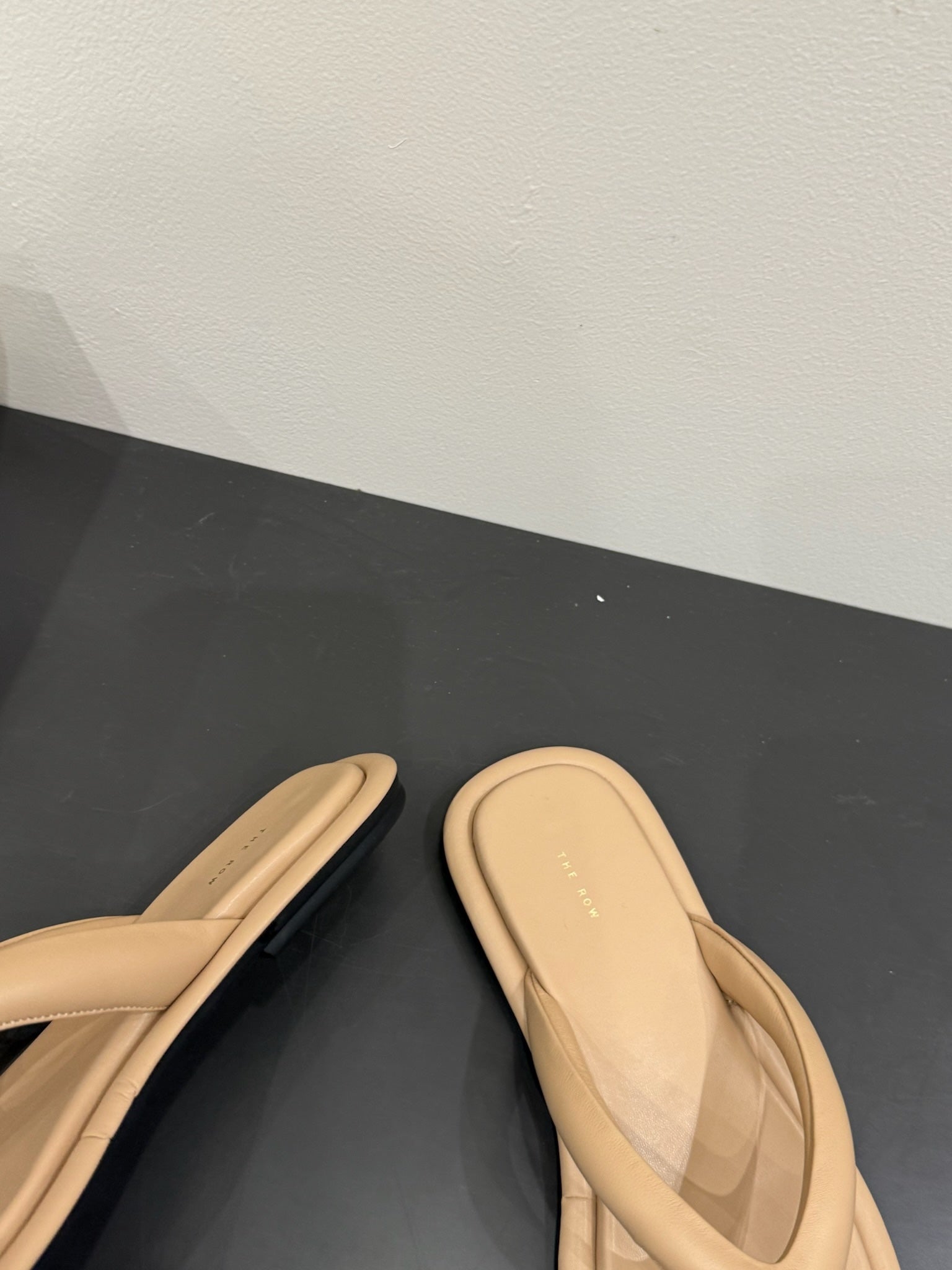 The Row Thong Sandal  Beige Sheepskin 337478