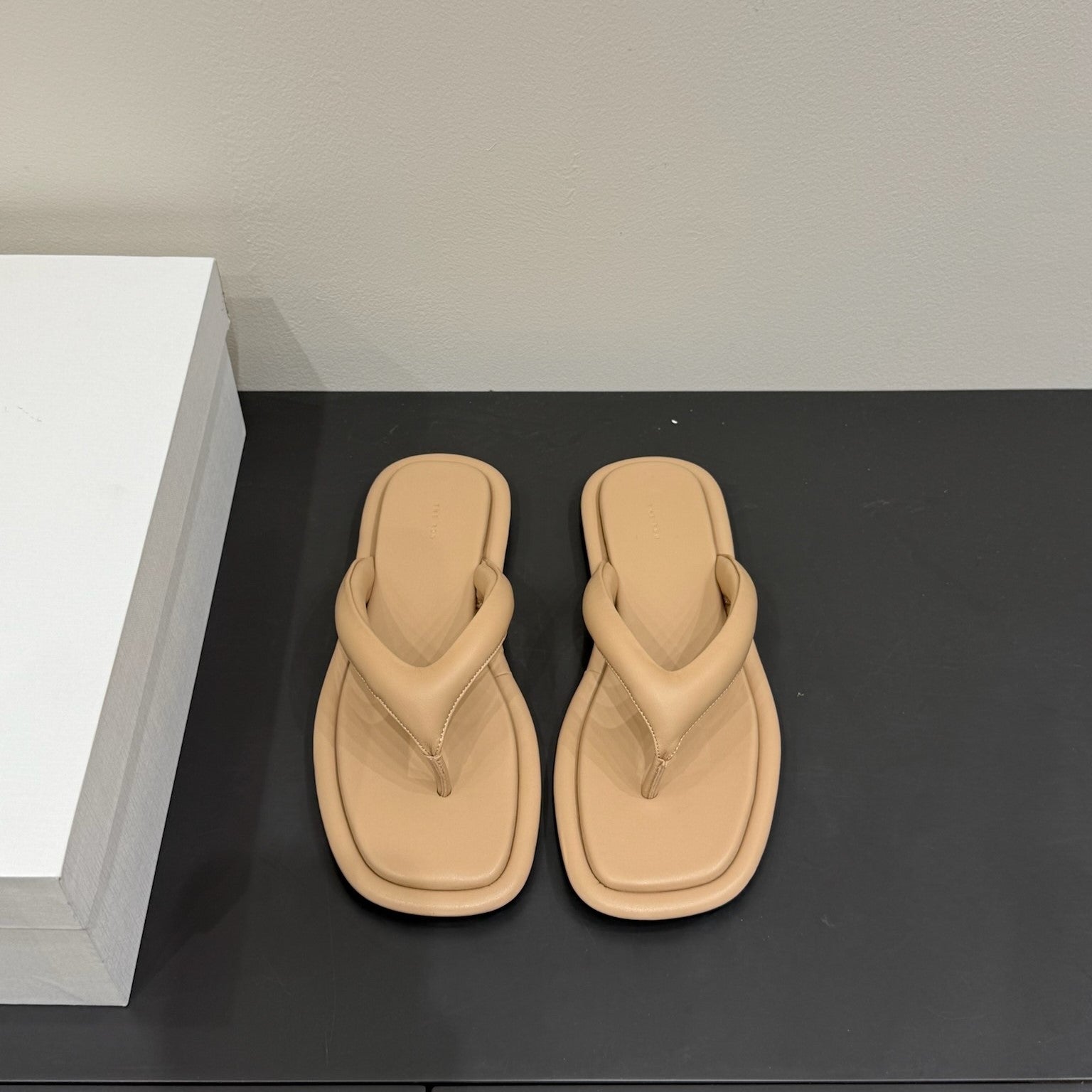 The Row Thong Sandal  Beige Sheepskin 337478