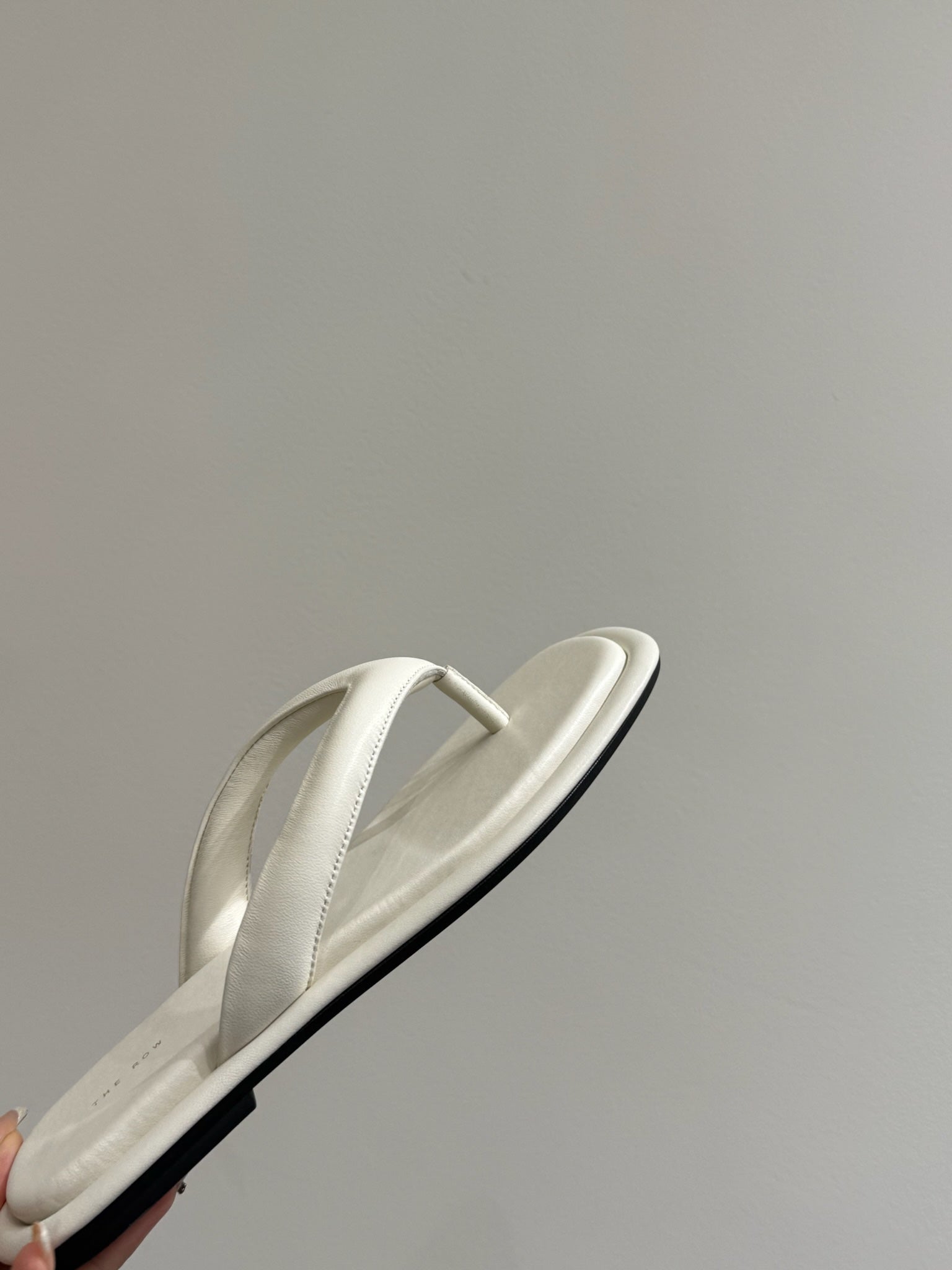 The Row Thong Sandal  White Sheepskin 337479
