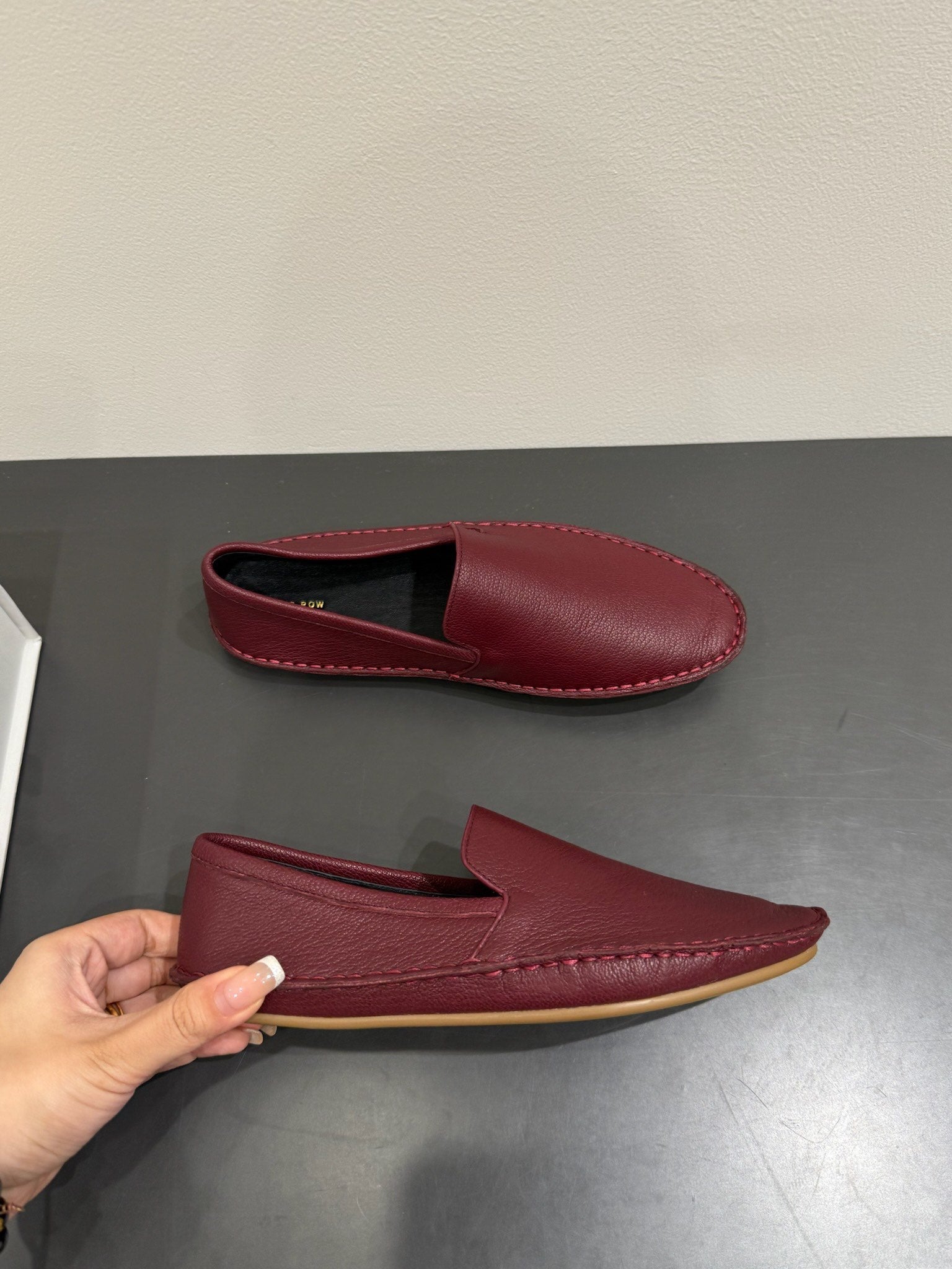 The Row Vasko Slippers Dar Red  Calfskin 337480