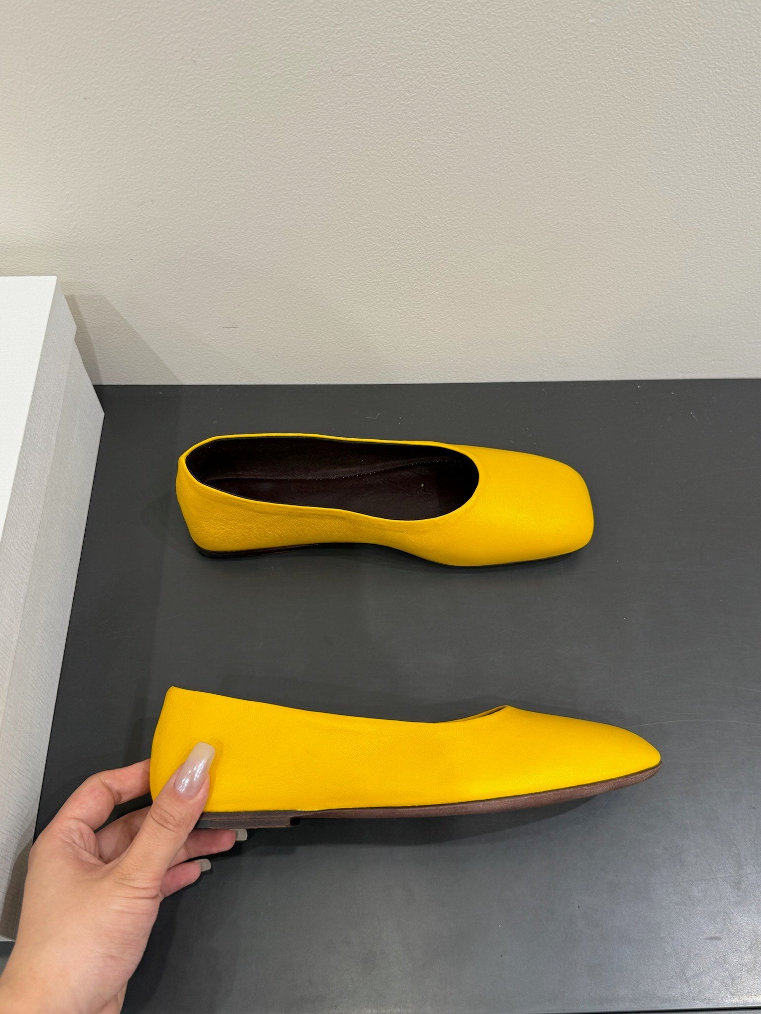 The Row Ballet Flats Yellow Cowhide 337494