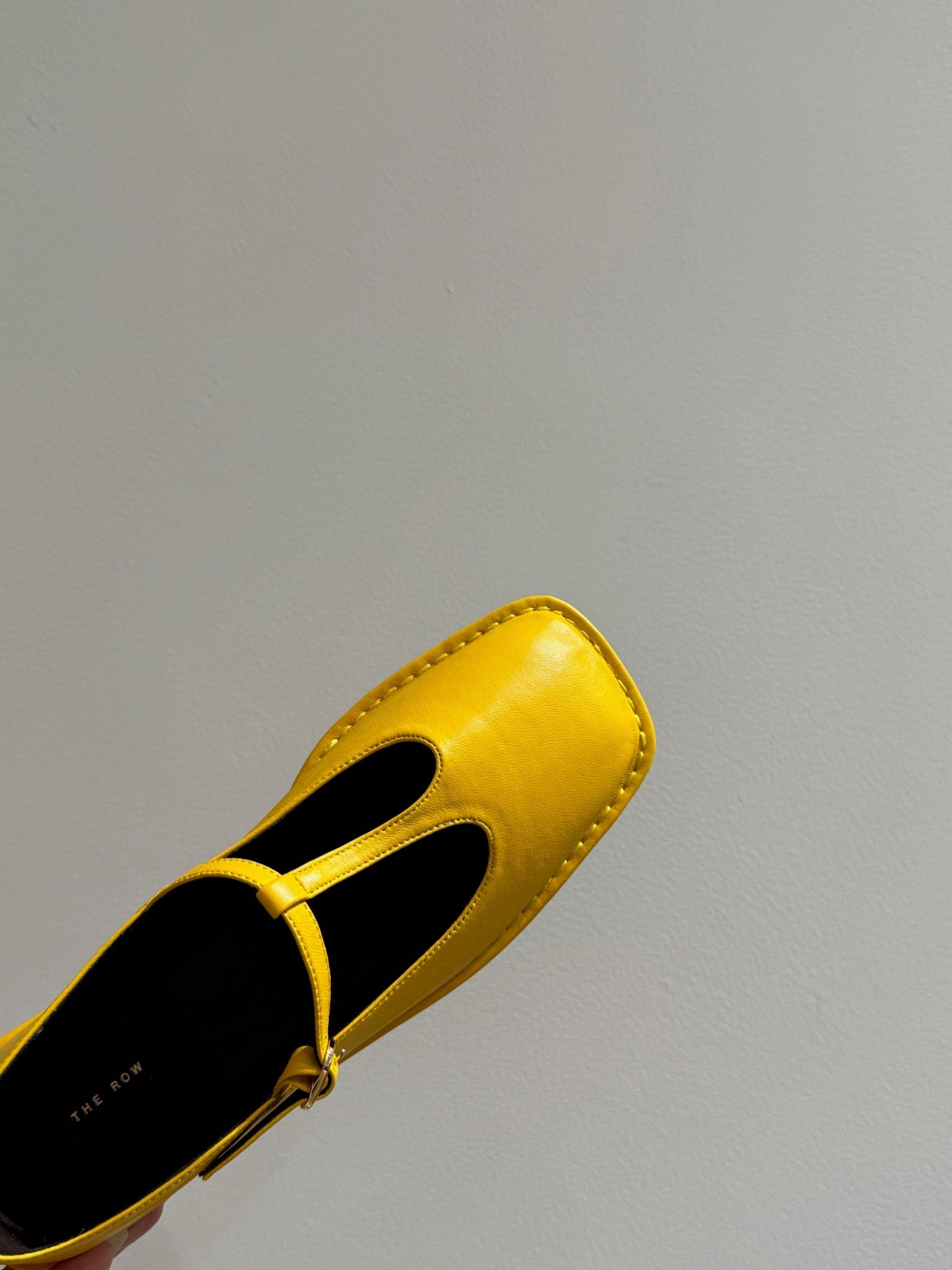 The Row Square T-Strap  Flat Yellow Sheepskin 337497