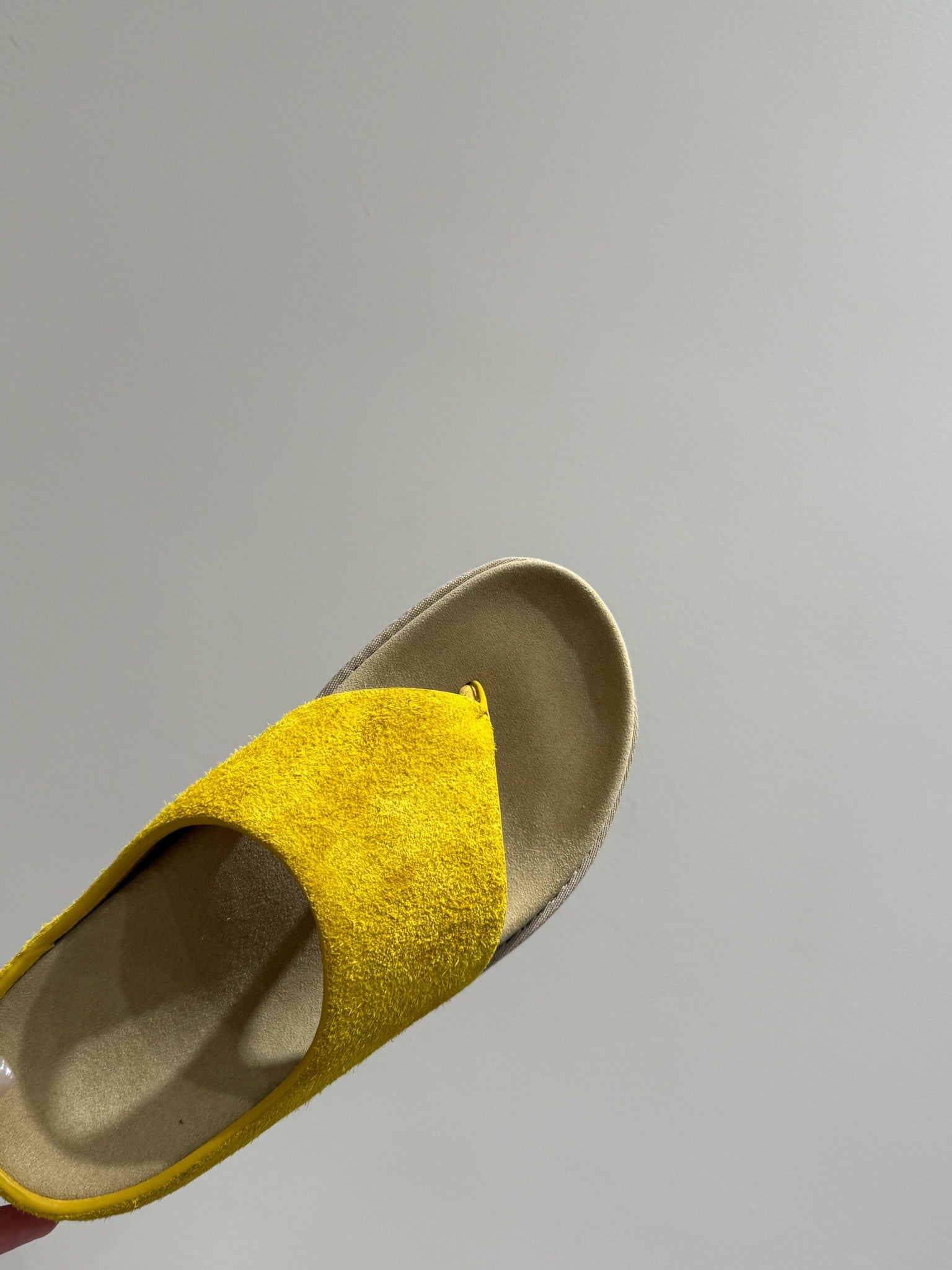 The Row Flat Sandal  Yellow Cow Suede 337502