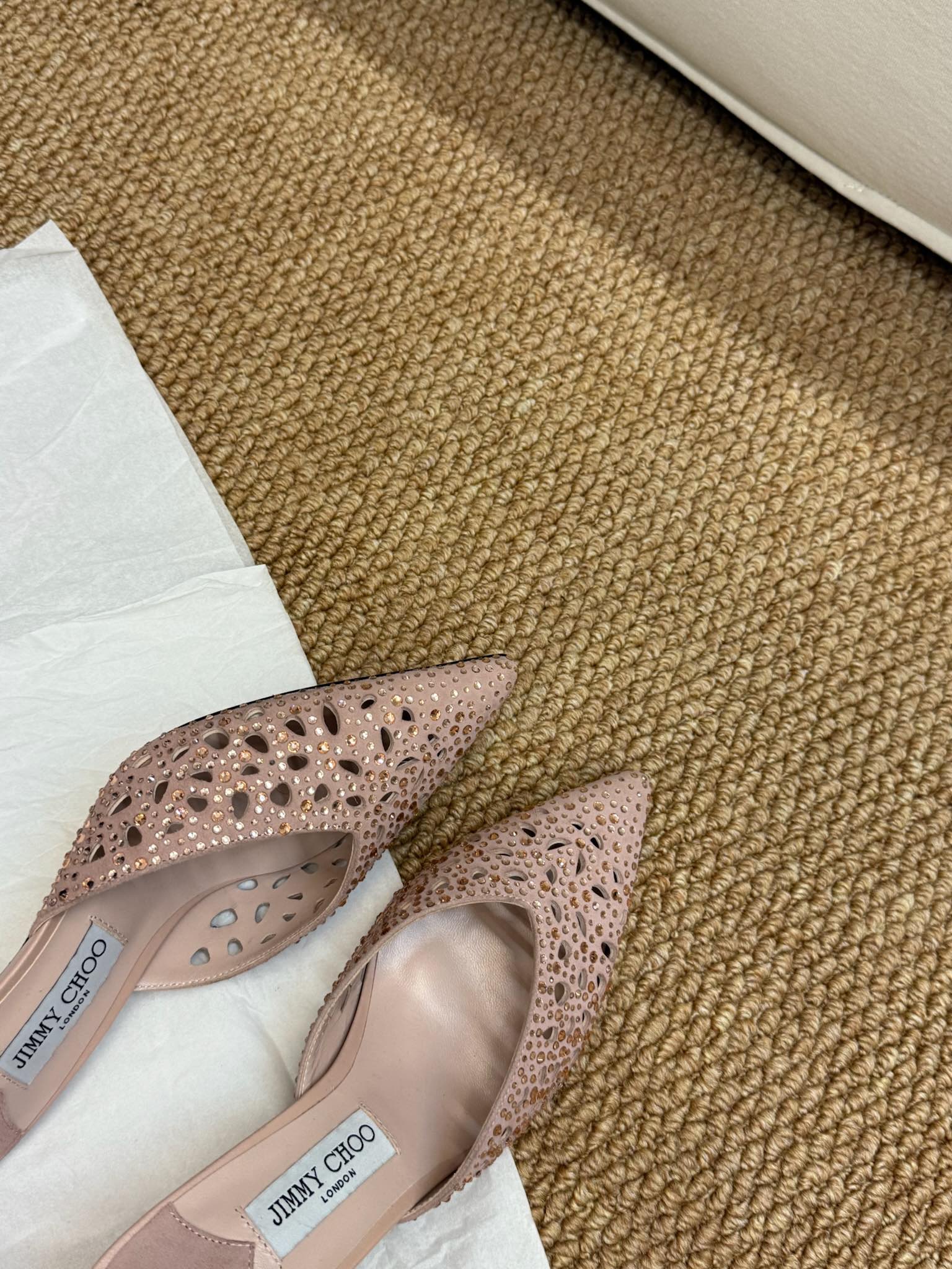 Jimmy Solar Mules 70mm Pink Cowhide 420164